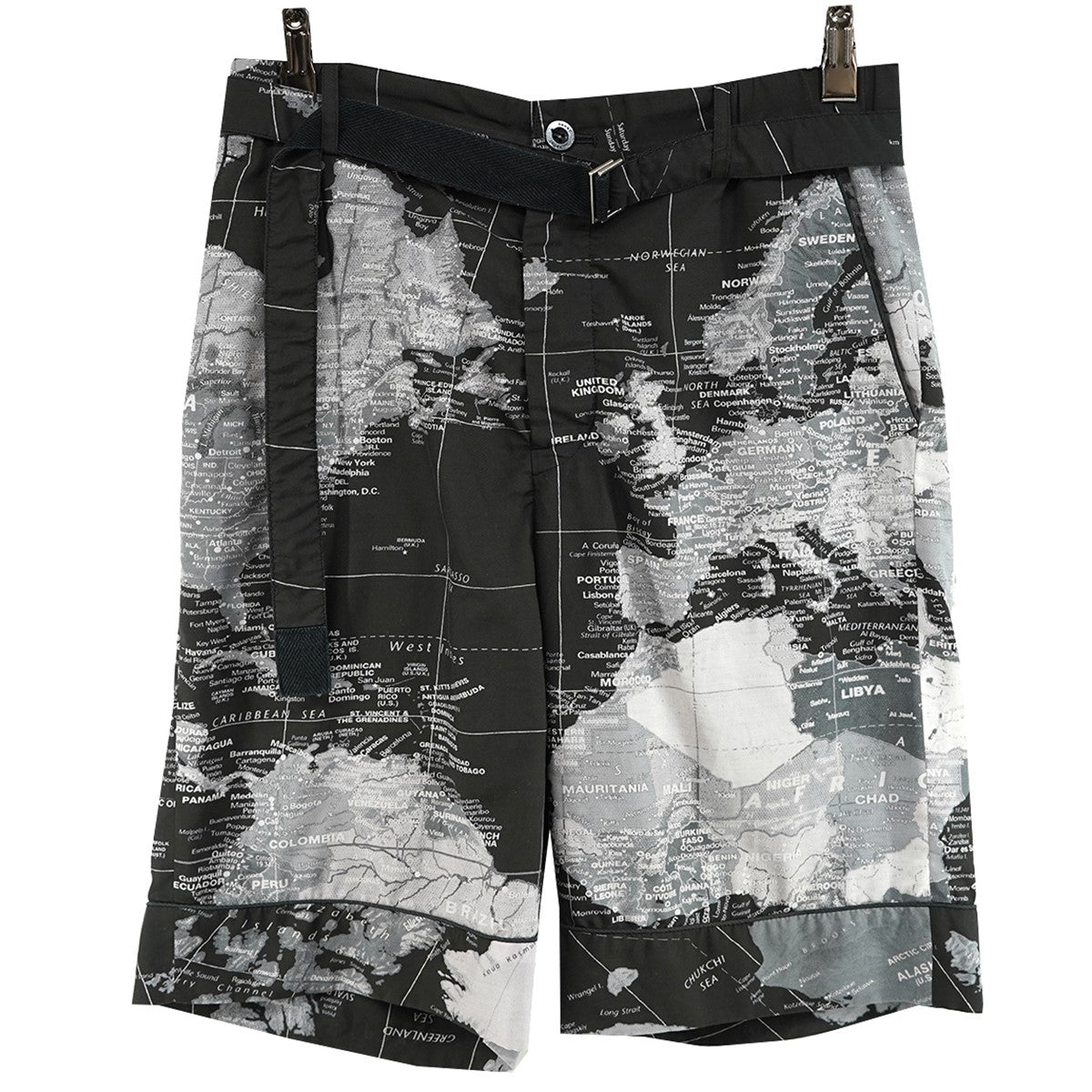 20SS WORLD MAP SHORT PANTSワールドマップ ショーツ ベルテッド ハーフパンツ