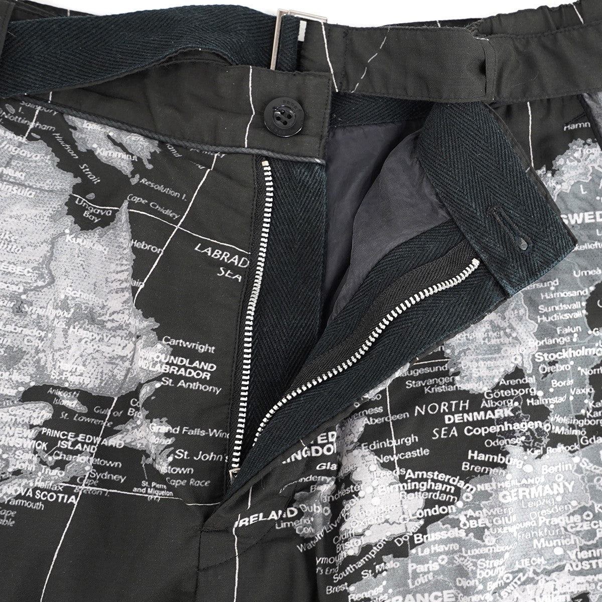 sacai 20SS WORLD MAP SHORT PANTSワールドマップ ショーツ ベルテッド ハーフパンツ 古着・中古-4枚目のアイテム画像
