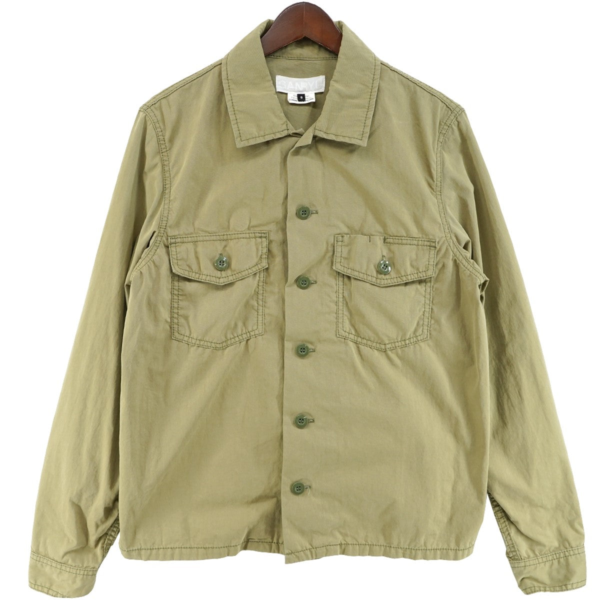 GANRYU 16AW 綿ナイロン高密度ツイル 製品洗い加工 フラップポケット 長袖 ミリタリー ワーク シャツ 古着・中古-1枚目のアイテム画像