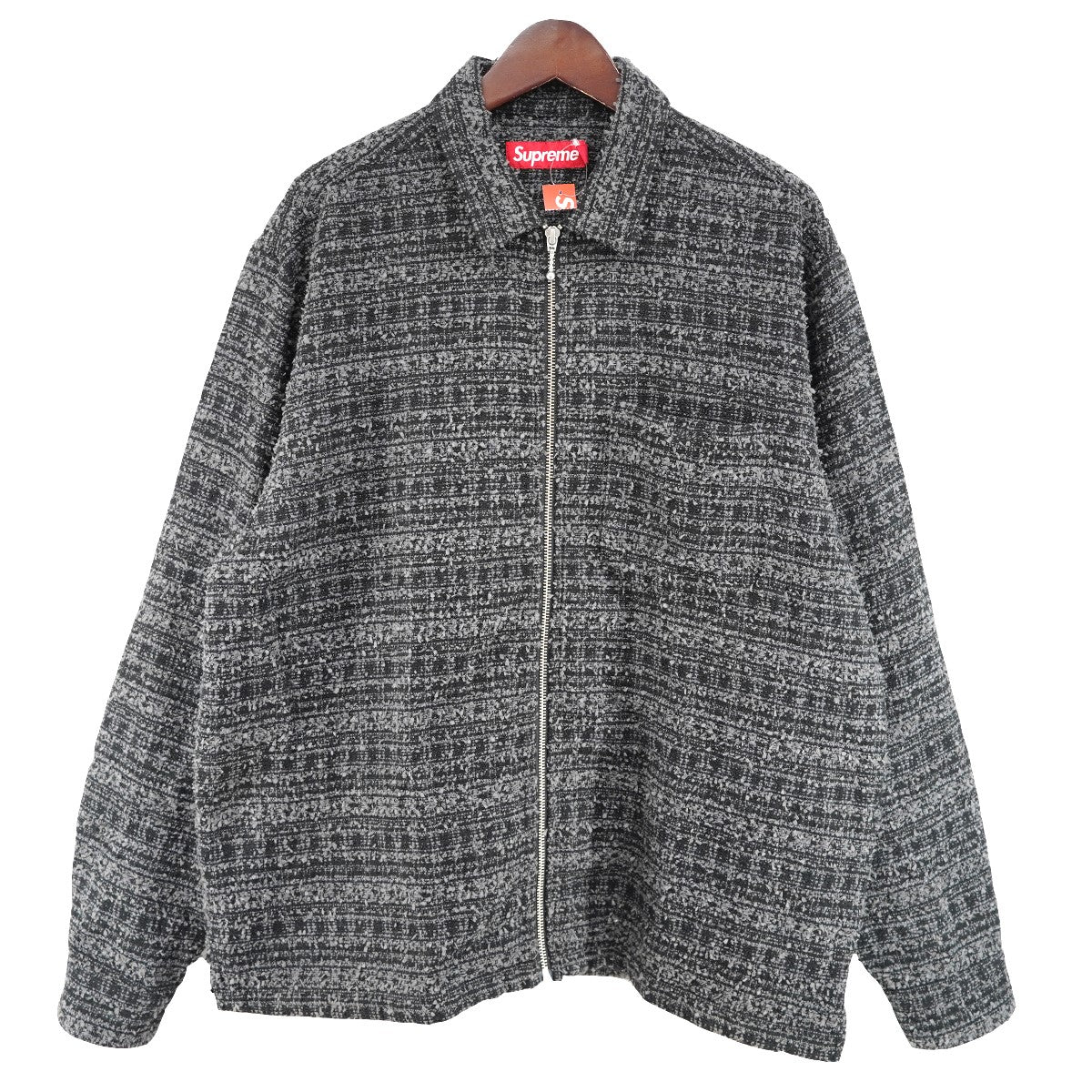 26SS Boucle Zip Up Shirtブークレ チェック ジップアップ シャツ