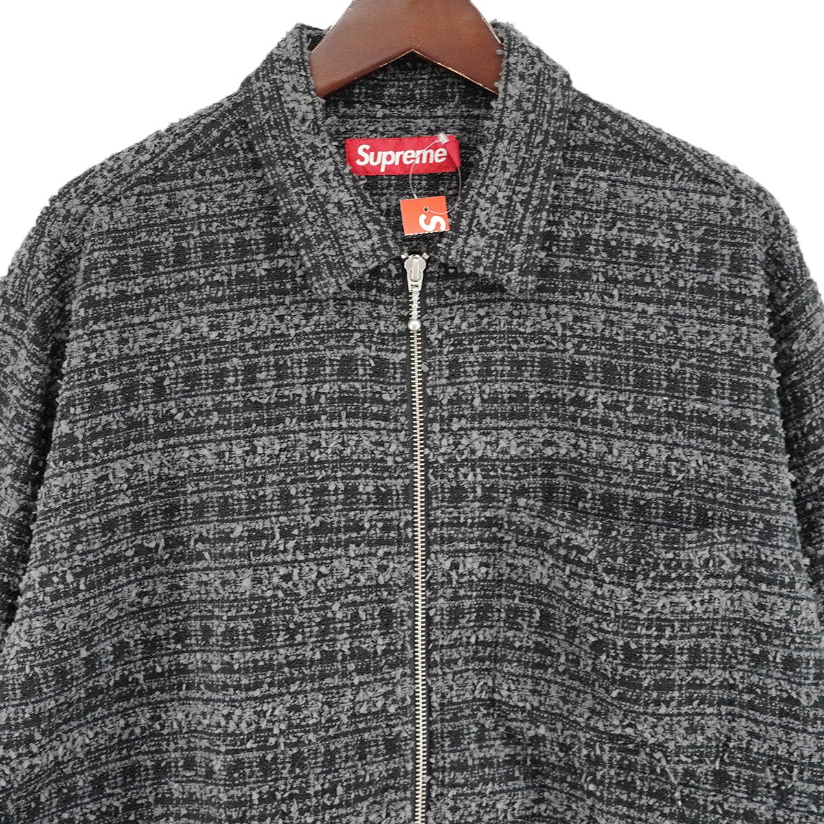 26SS Boucle Zip Up Shirtブークレ チェック ジップアップ シャツ