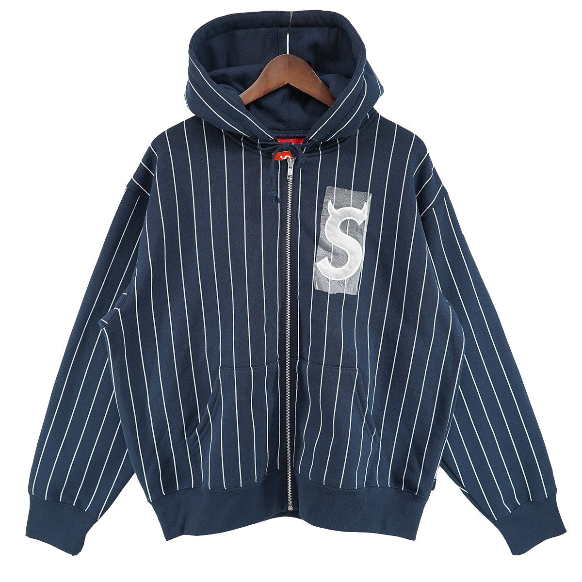 26SS Devil S Logo Zip Up Hooded Sweatshirtデビル エスロゴ ストライプ パーカー