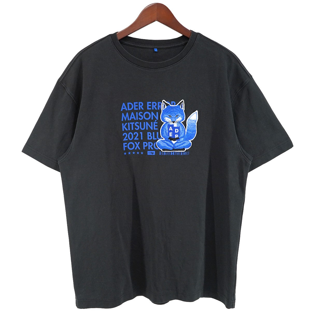 21AW  Meditation Fox T-Shirt コラボ The Bluest Foxコレクションキツネ フォックス ワッペン ロゴ パッチ ピスネーム Tシャツ