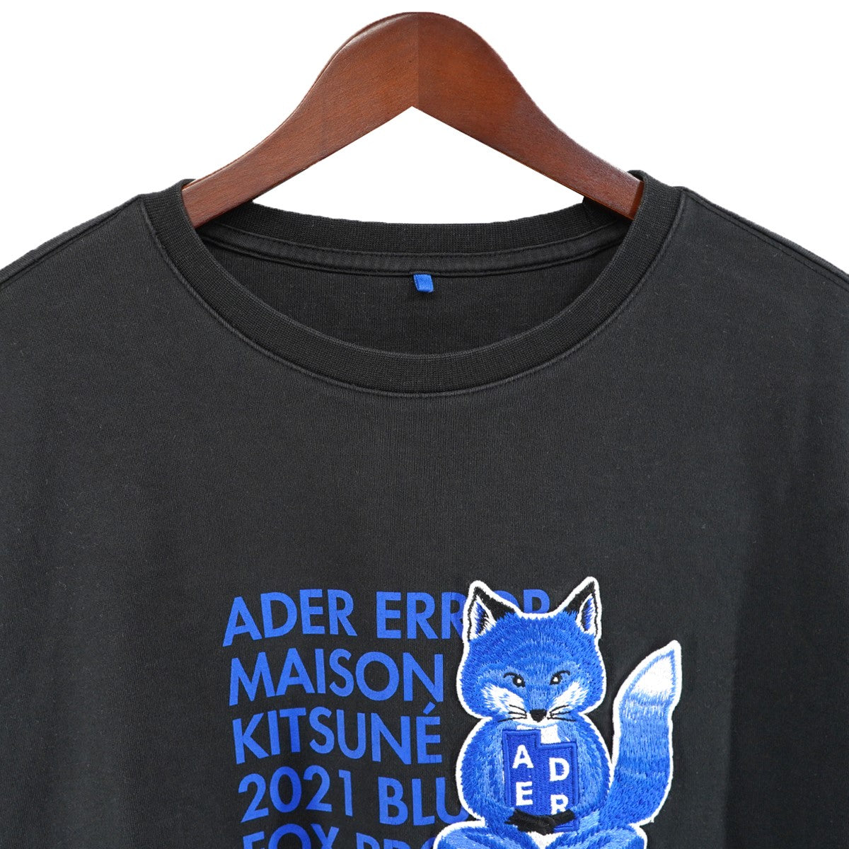 21AW  Meditation Fox T-Shirt コラボ The Bluest Foxコレクションキツネ フォックス ワッペン ロゴ パッチ ピスネーム Tシャツ