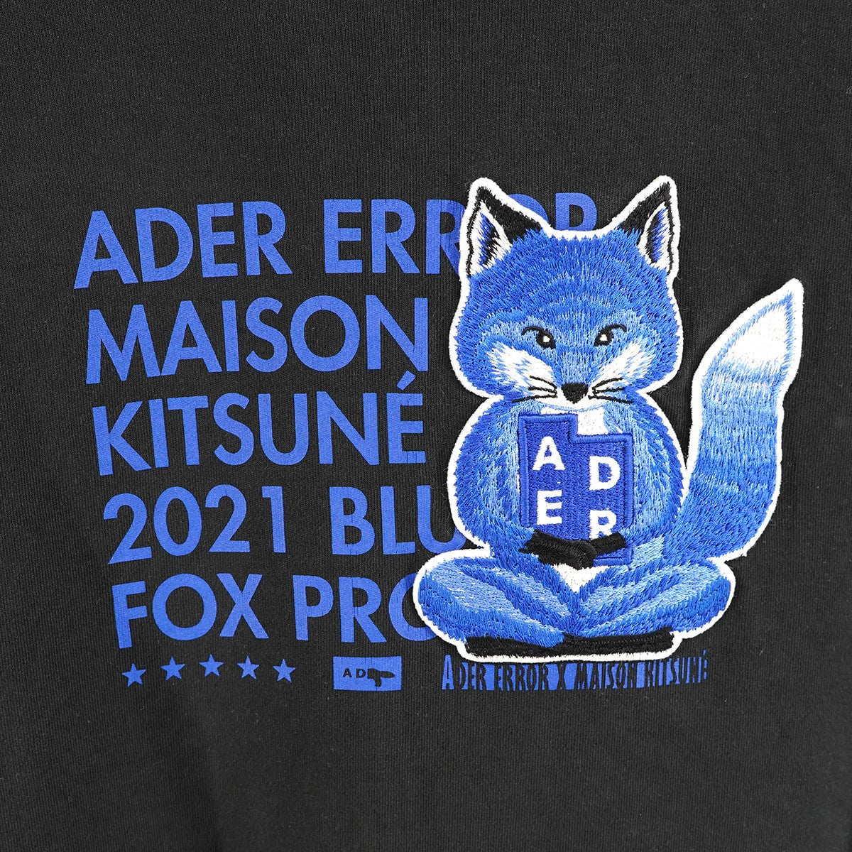 21AW  Meditation Fox T-Shirt コラボ The Bluest Foxコレクションキツネ フォックス ワッペン ロゴ パッチ ピスネーム Tシャツ