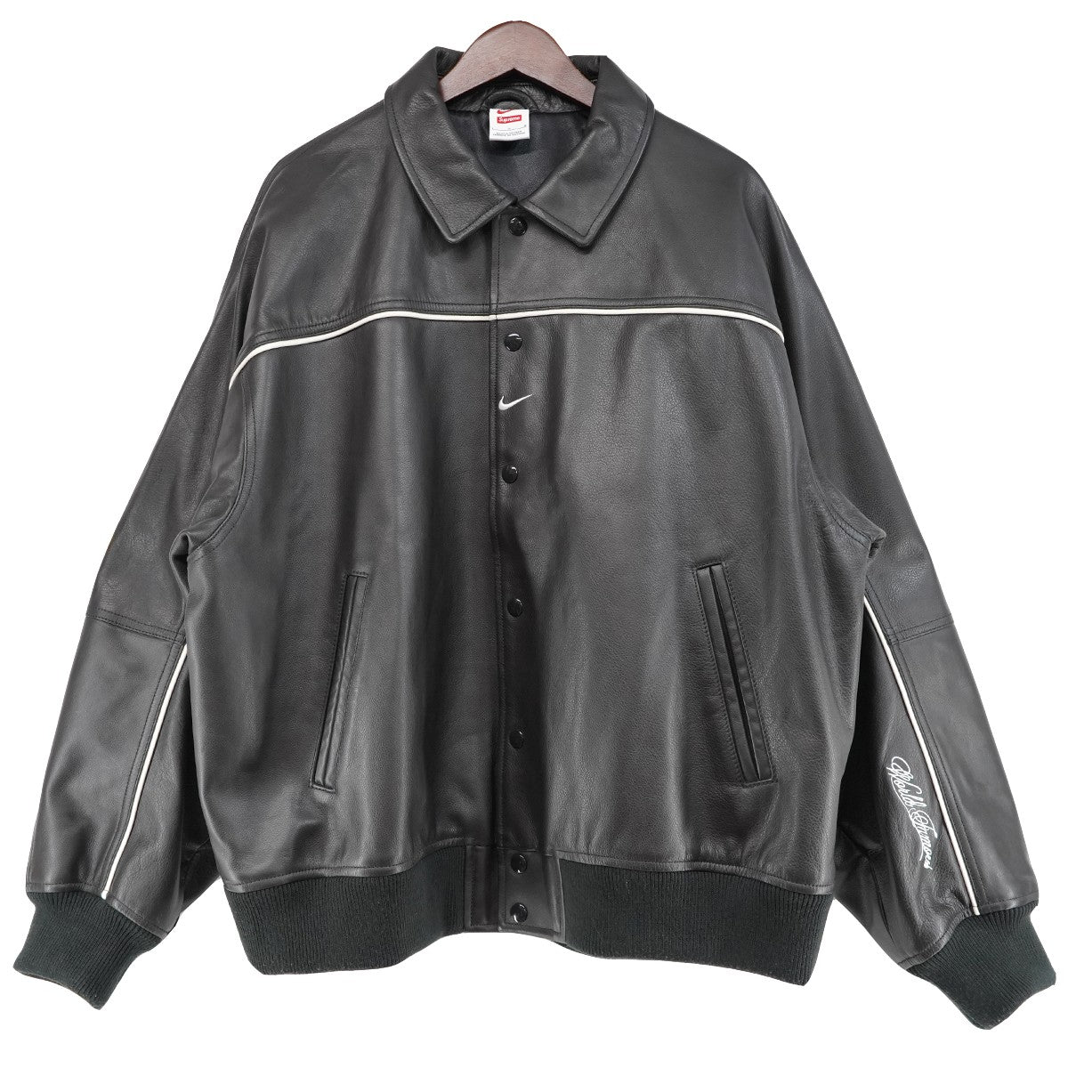 25SS Nike Leather Varsity Jacketナイキ コラボ ロゴ レザー ヴァーシティ ジャケット