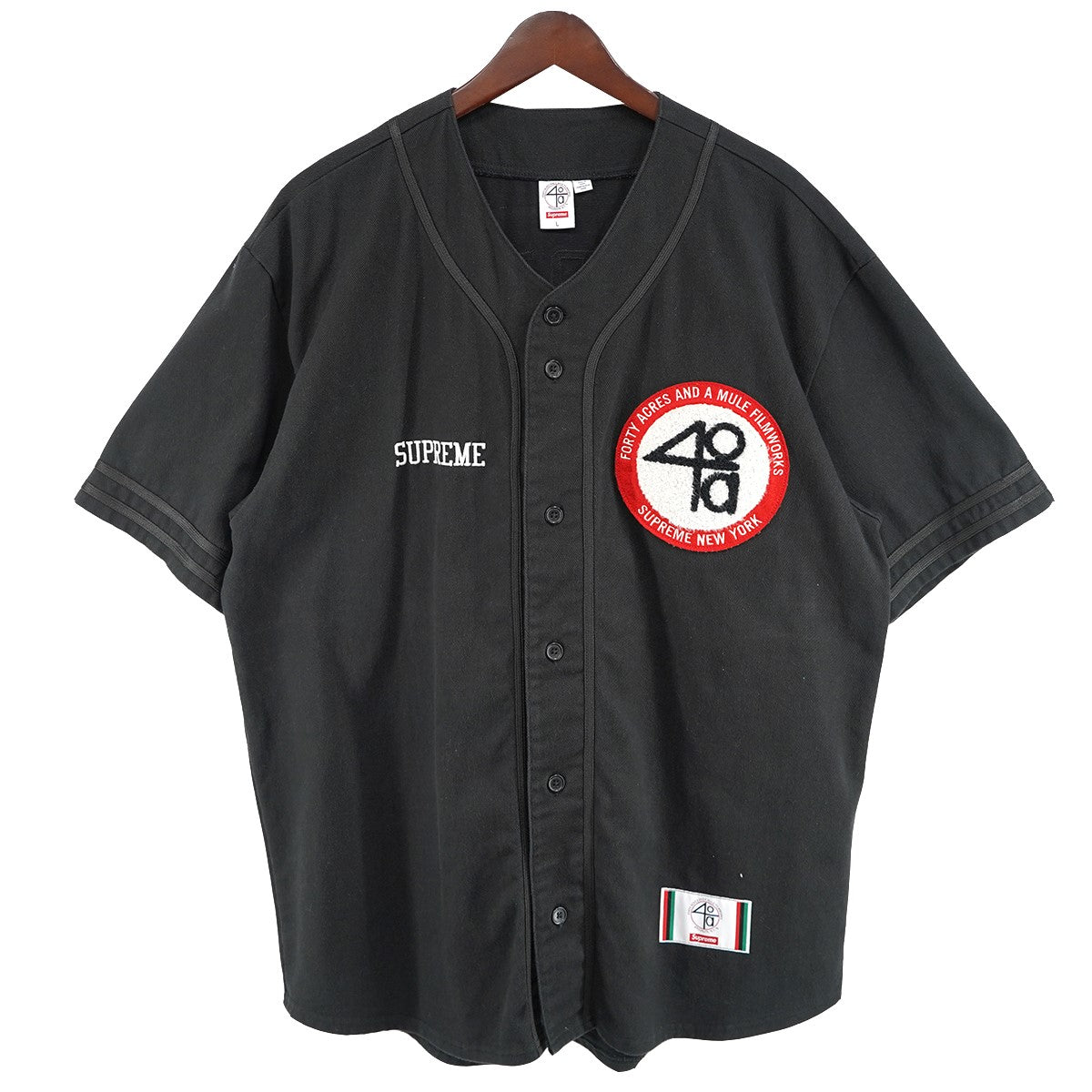 25SS 40 Acres Twill Baseball Jerseyロゴ 40エーカーズズ ツイル ベースボール ジャージ 半袖シャツ