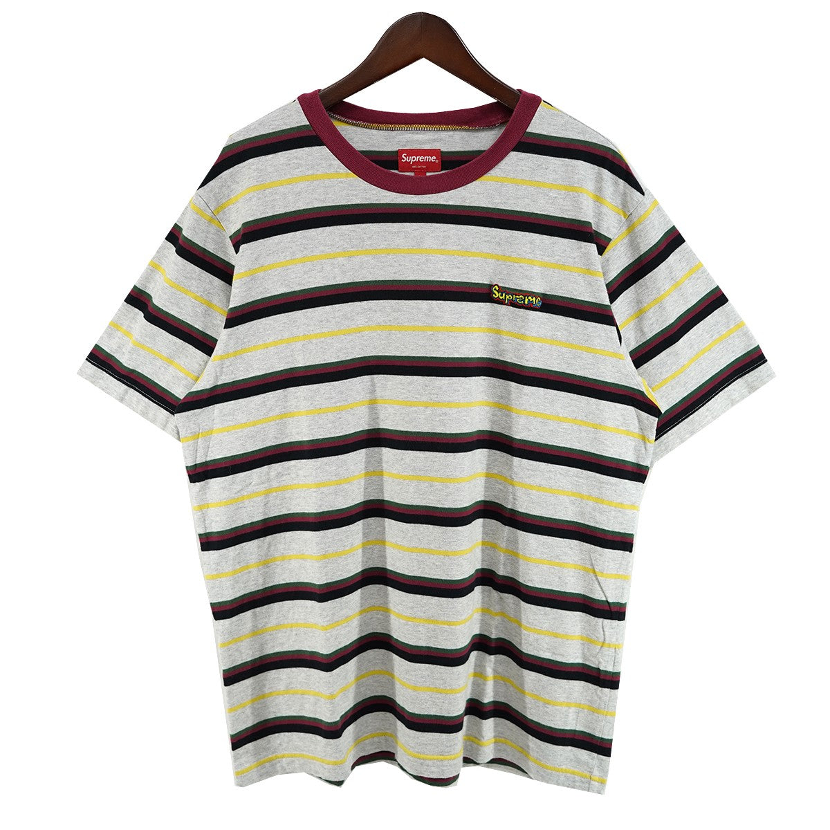 Supreme 18SS Gonz Heather Stripe Topゴンズ ロゴ ストライプ ショートスリーブ トップ Tシャツ 古着・中古-1枚目のアイテム画像