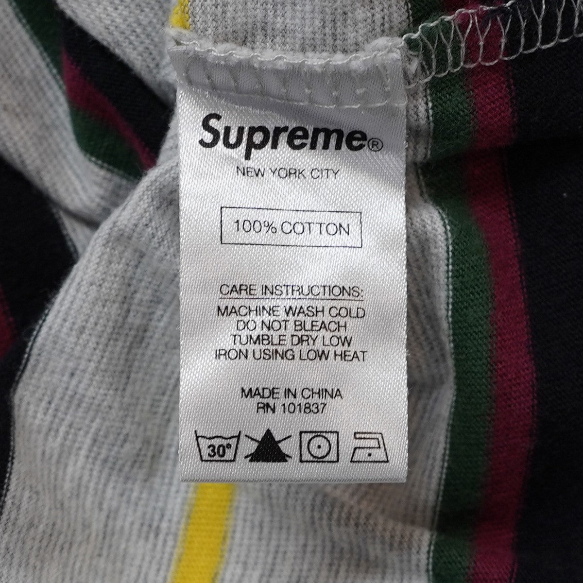 Supreme 18SS Gonz Heather Stripe Topゴンズ ロゴ ストライプ ショートスリーブ トップ Tシャツ 古着・中古-5枚目のアイテム画像