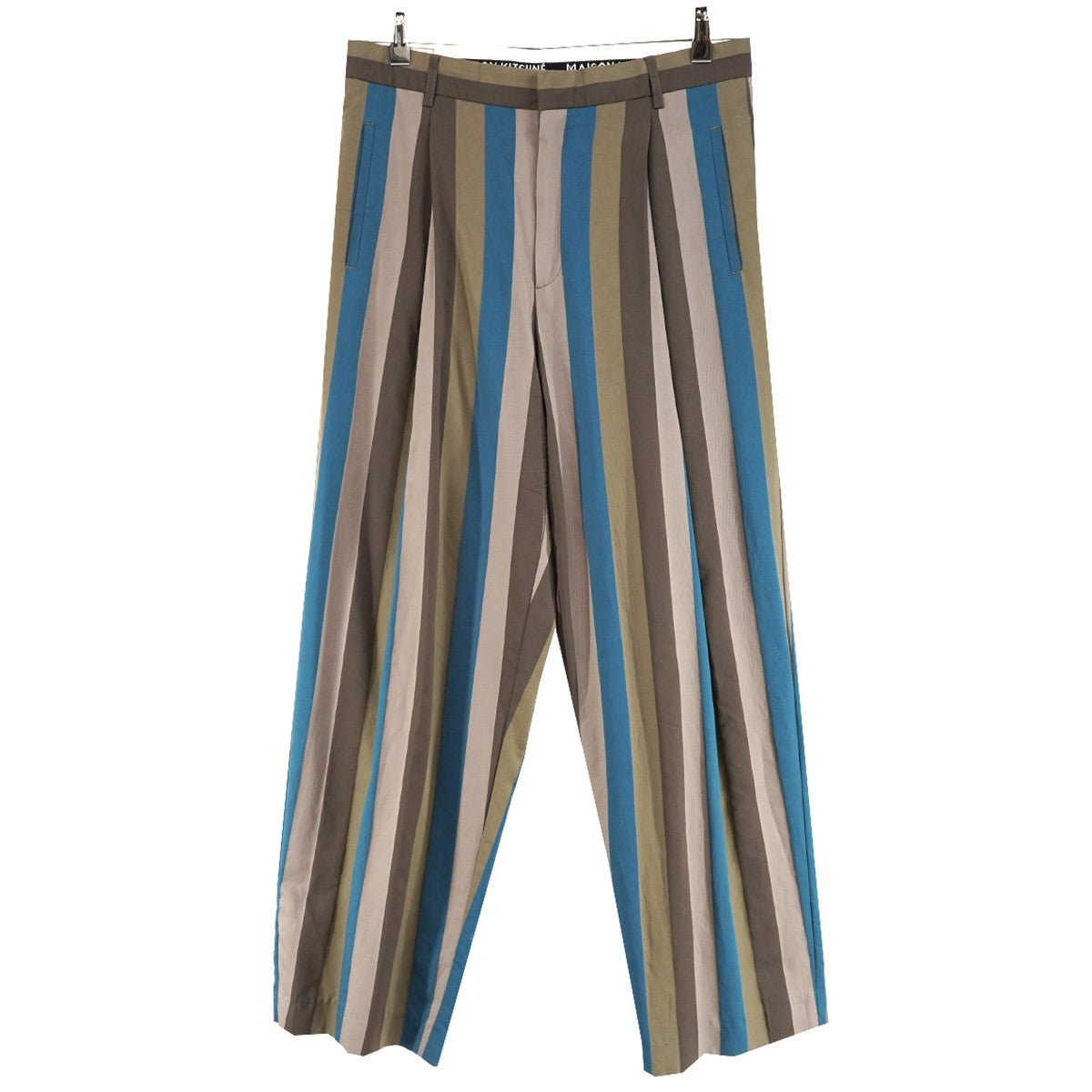 20AW STRIPES EXTRA COMFORT PANTSストライプ エクストラコンフォート ロゴ 刺繍 マーベルト ワイド スラックス パンツ