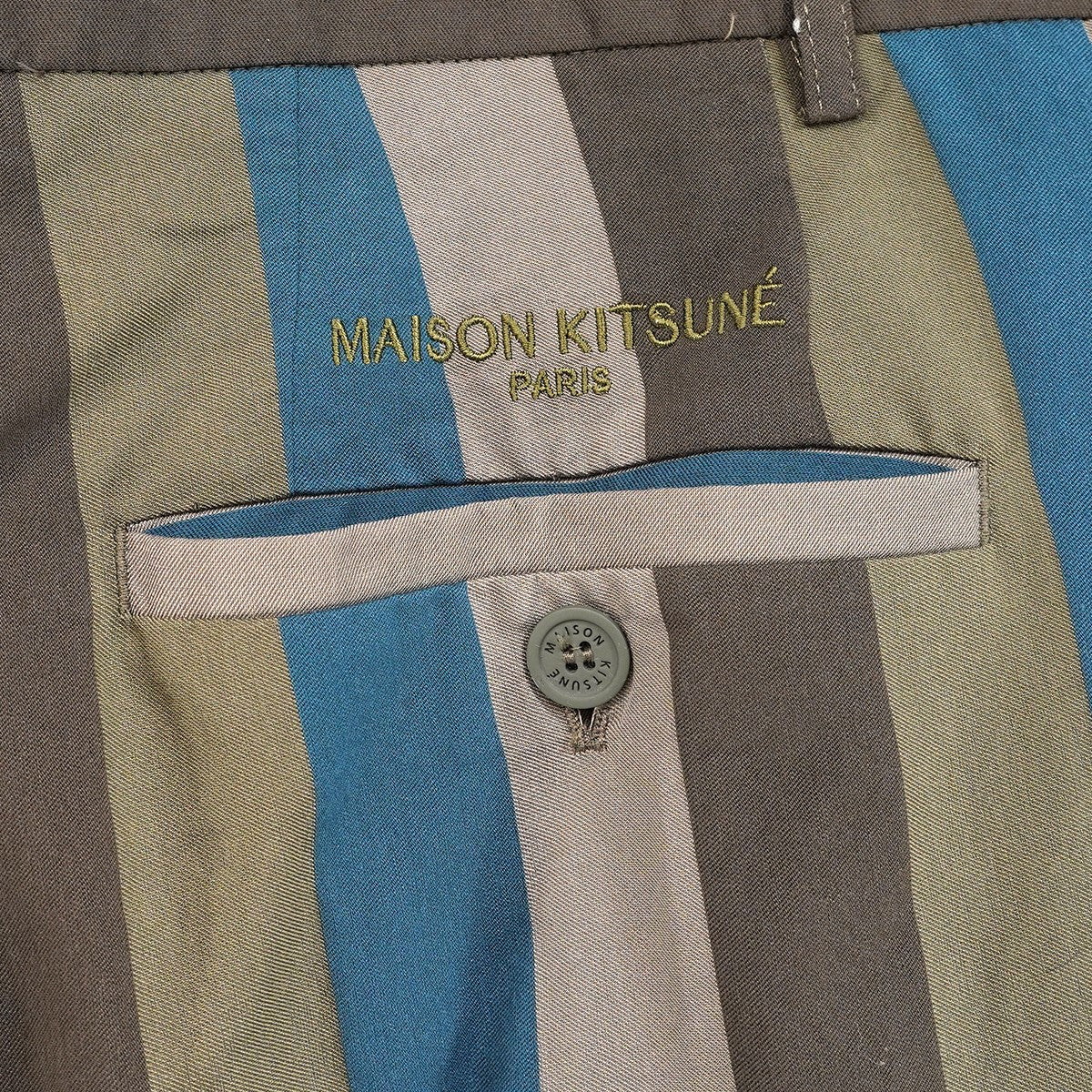 20AW STRIPES EXTRA COMFORT PANTSストライプ エクストラコンフォート ロゴ 刺繍 マーベルト ワイド スラックス パンツ