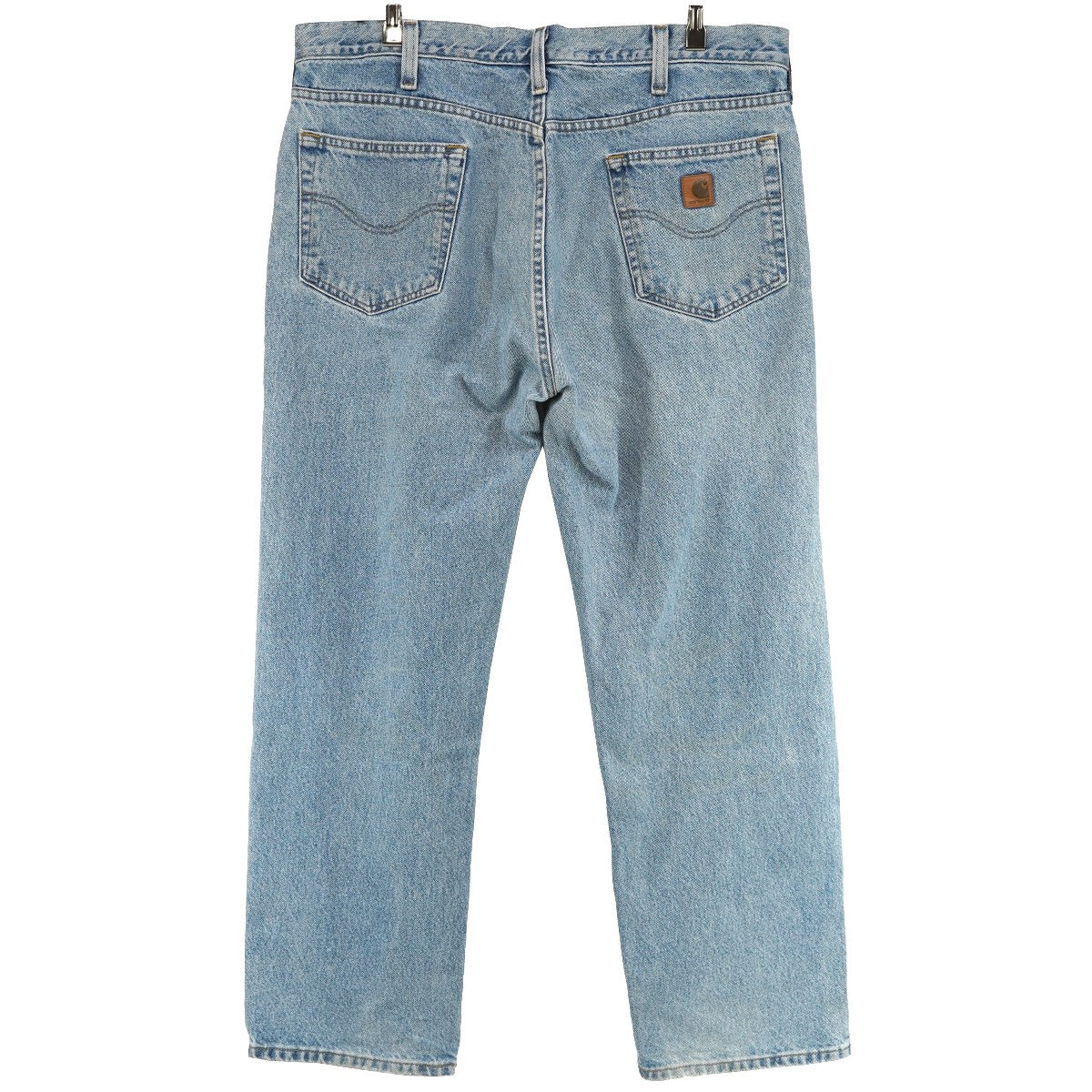 Relaxed-Fit Straight-Leg Work Jean リラックスフィット ストレートレッグ ワークジーンズウォッシュ加工 レザーパッチ ワイド デニム パンツ