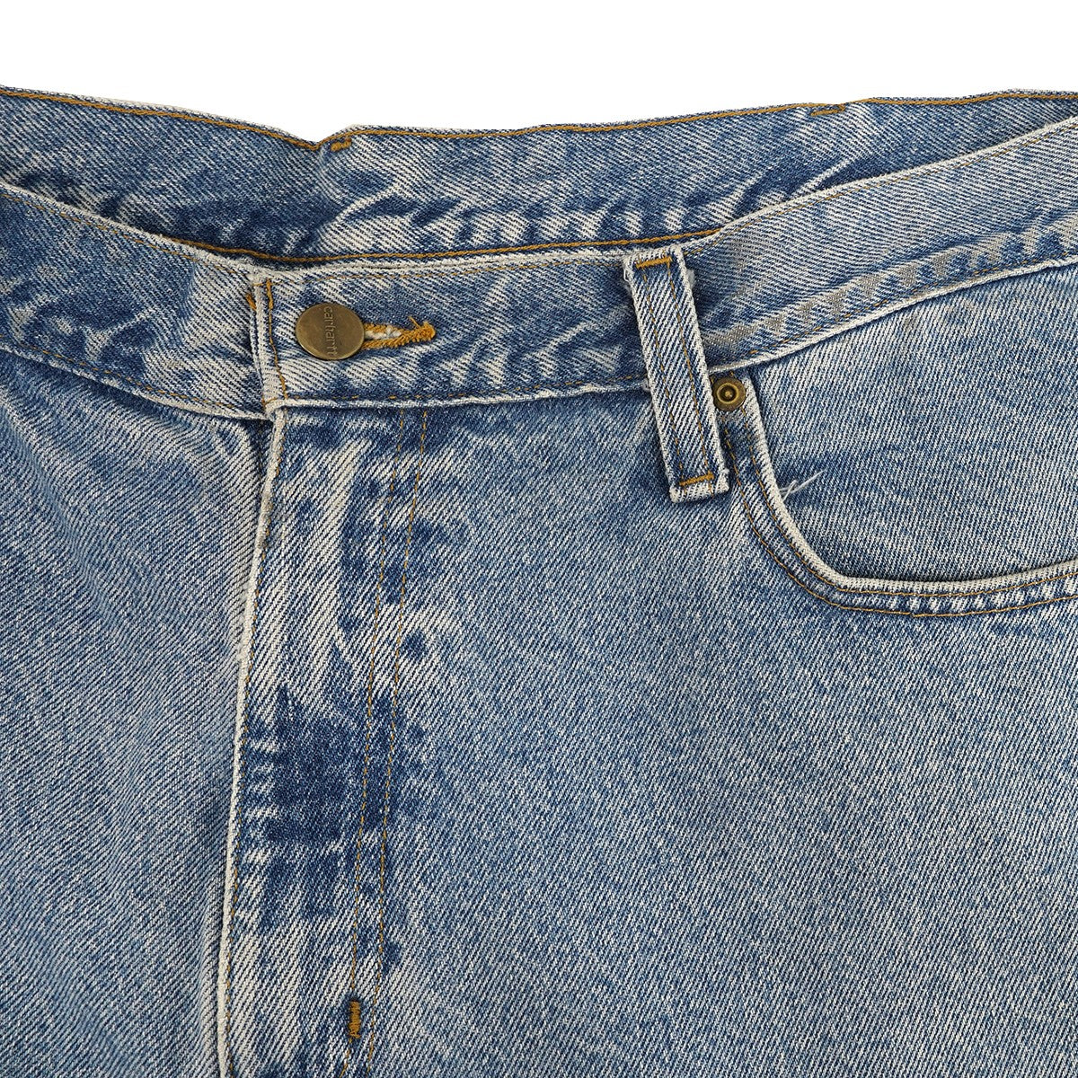 Relaxed-Fit Straight-Leg Work Jean リラックスフィット ストレートレッグ ワークジーンズウォッシュ加工 レザーパッチ ワイド デニム パンツ