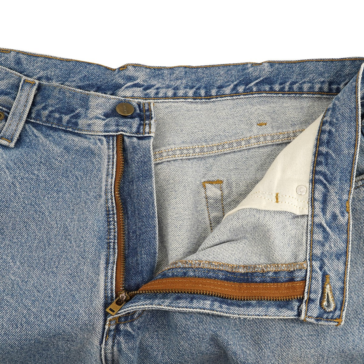 Relaxed-Fit Straight-Leg Work Jean リラックスフィット ストレートレッグ ワークジーンズウォッシュ加工 レザーパッチ ワイド デニム パンツ