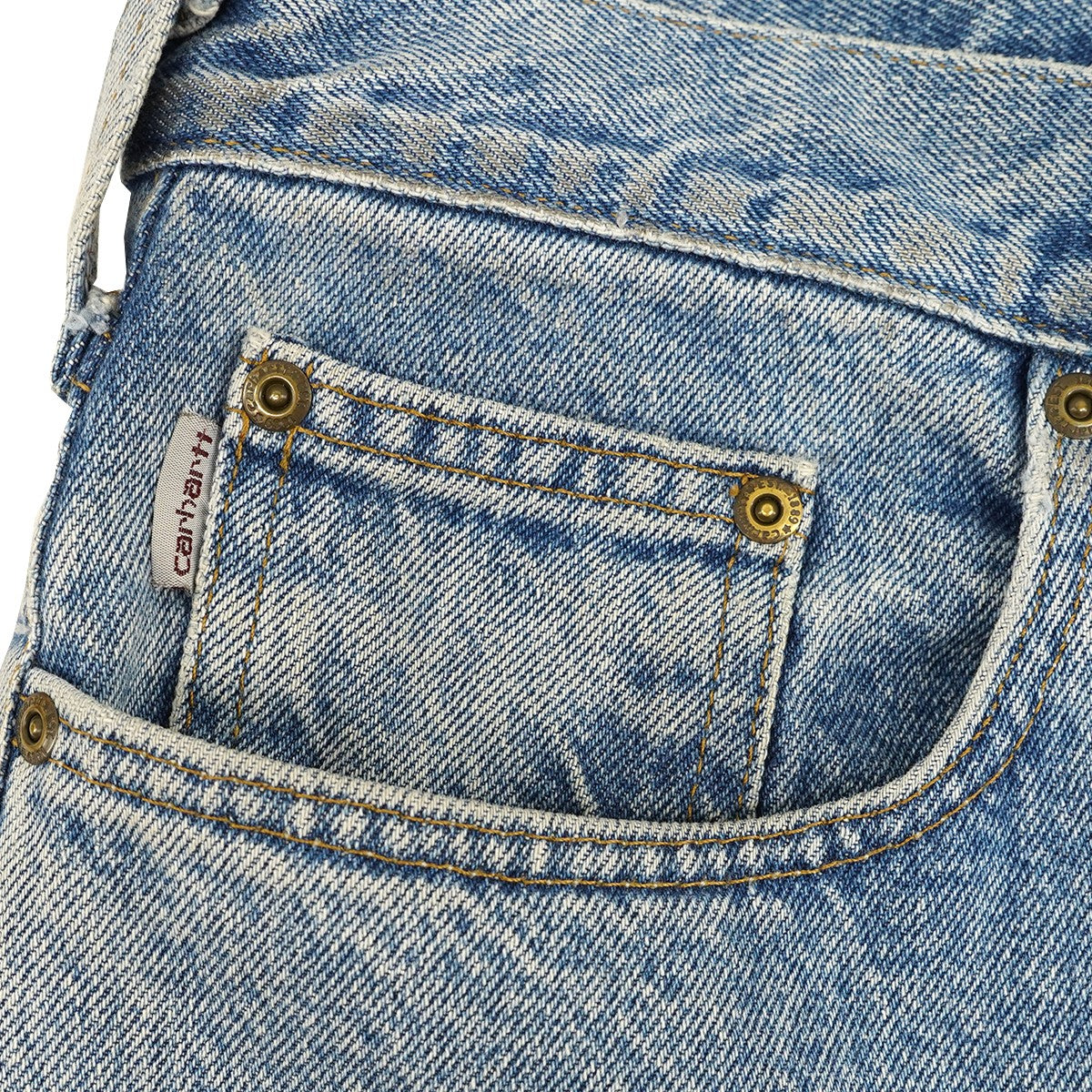 Relaxed-Fit Straight-Leg Work Jean リラックスフィット ストレートレッグ ワークジーンズウォッシュ加工 レザーパッチ ワイド デニム パンツ