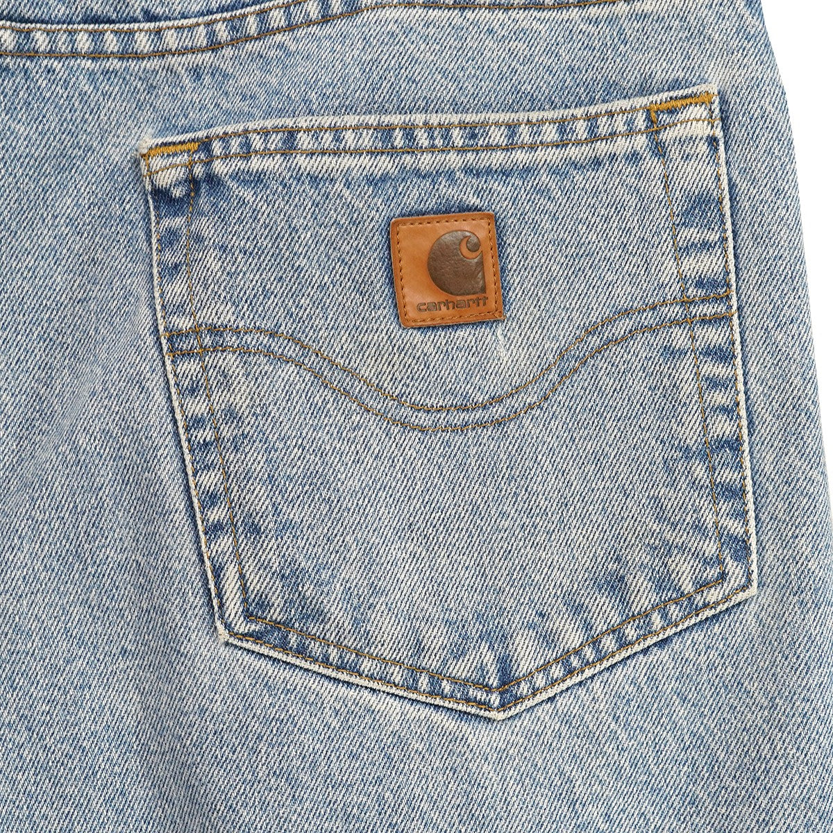 Relaxed-Fit Straight-Leg Work Jean リラックスフィット ストレートレッグ ワークジーンズウォッシュ加工 レザーパッチ ワイド デニム パンツ