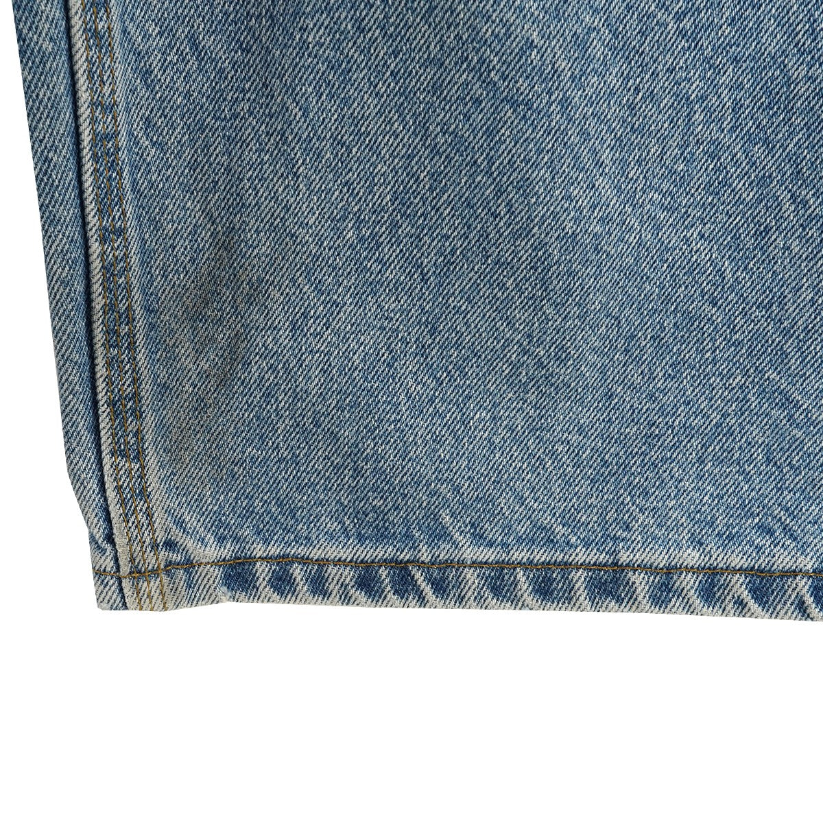 Relaxed-Fit Straight-Leg Work Jean リラックスフィット ストレートレッグ ワークジーンズウォッシュ加工 レザーパッチ ワイド デニム パンツ