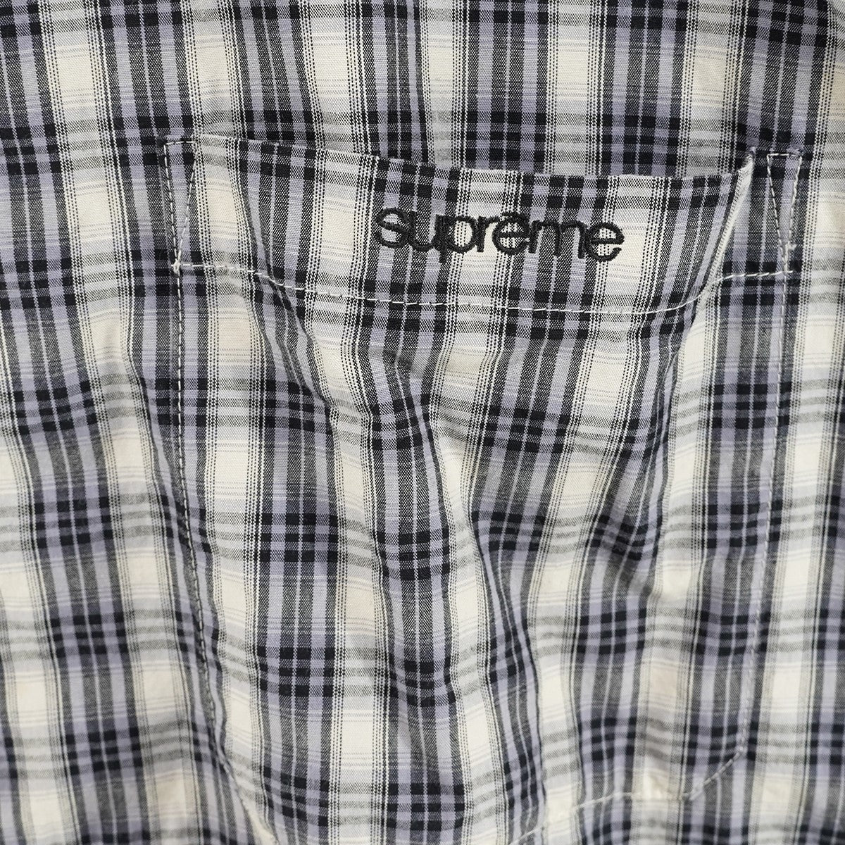 26SS Mini Plaid S／S Shirtミニプレイド クラシック ロゴ 刺繍 ショートスリーブ 半袖 シャツ