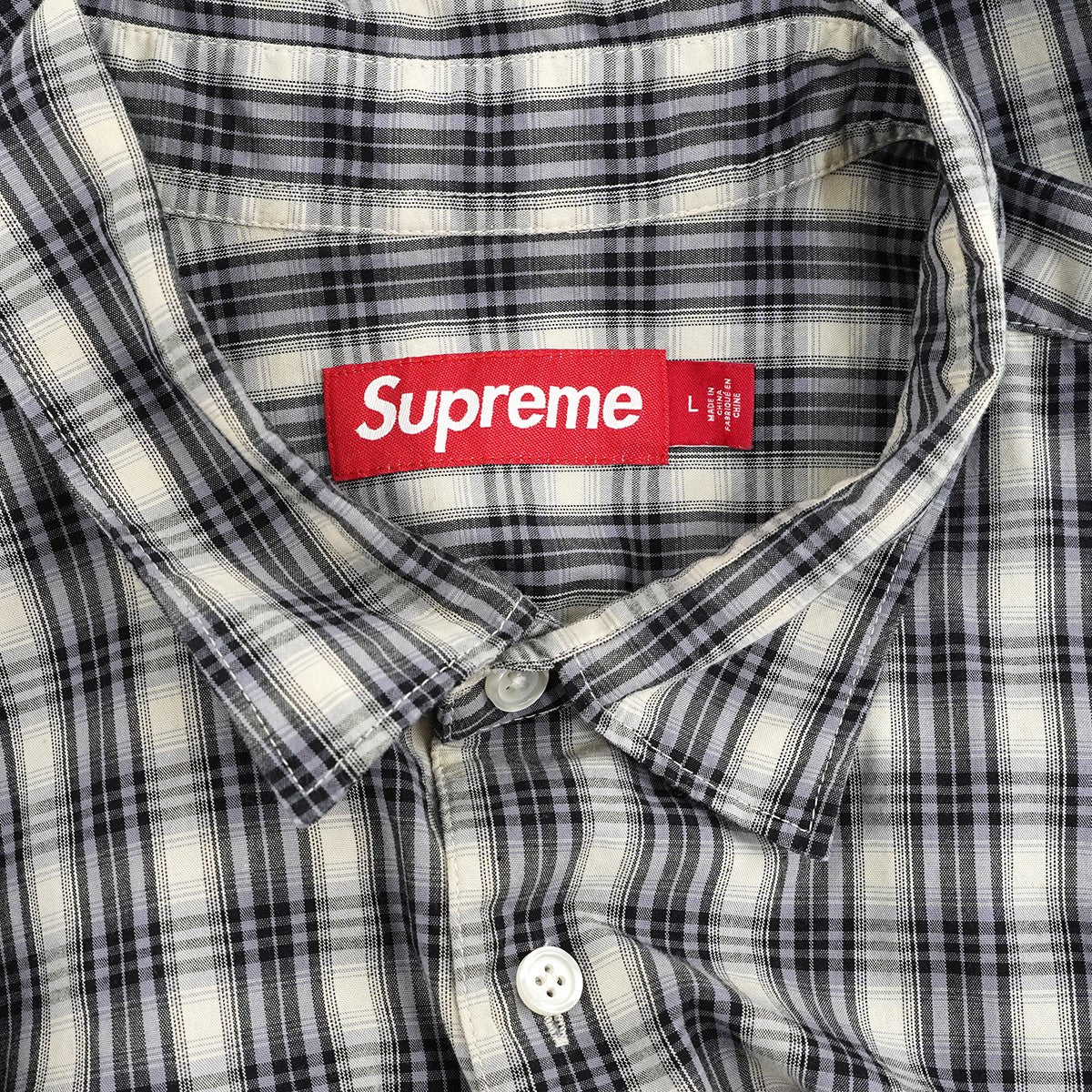 26SS Mini Plaid S／S Shirtミニプレイド クラシック ロゴ 刺繍 ショートスリーブ 半袖 シャツ