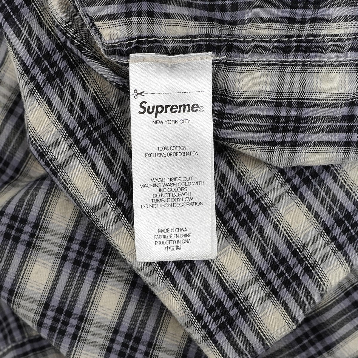 26SS Mini Plaid S／S Shirtミニプレイド クラシック ロゴ 刺繍 ショートスリーブ 半袖 シャツ