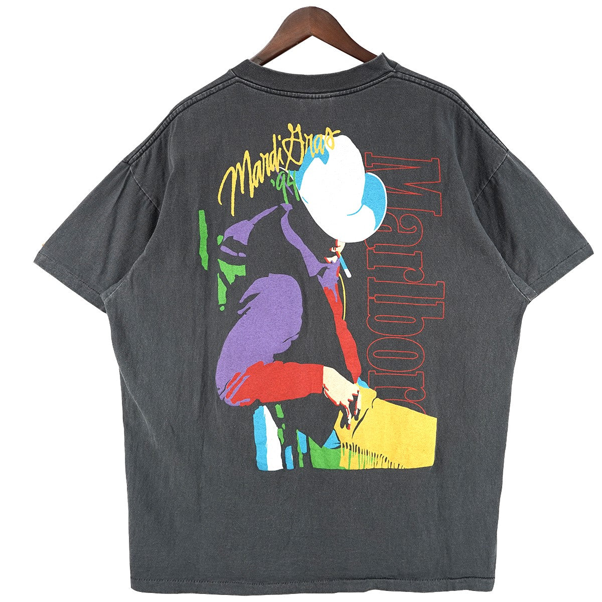 復刻 Murdi Gras Cowboy 94 T-Shirt Vintage ヴィンテージ加工マルディグラ マルボロ・マン カウボーイ プリント ロゴ ポケット Tシャツ