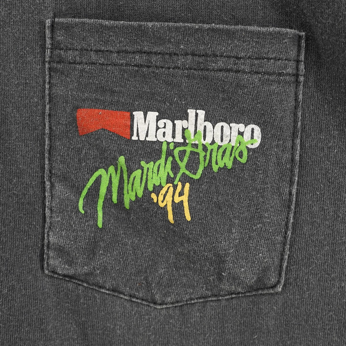 復刻 Murdi Gras Cowboy 94 T-Shirt Vintage ヴィンテージ加工マルディグラ マルボロ・マン カウボーイ プリント ロゴ ポケット Tシャツ