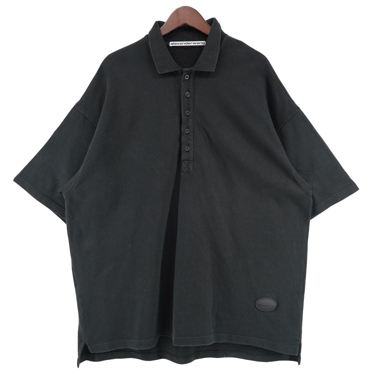 Oversized Unisex Polo Tee with Dome Logo Patchラバー ロゴ パッチ オーバーサイズ ポロシャツ