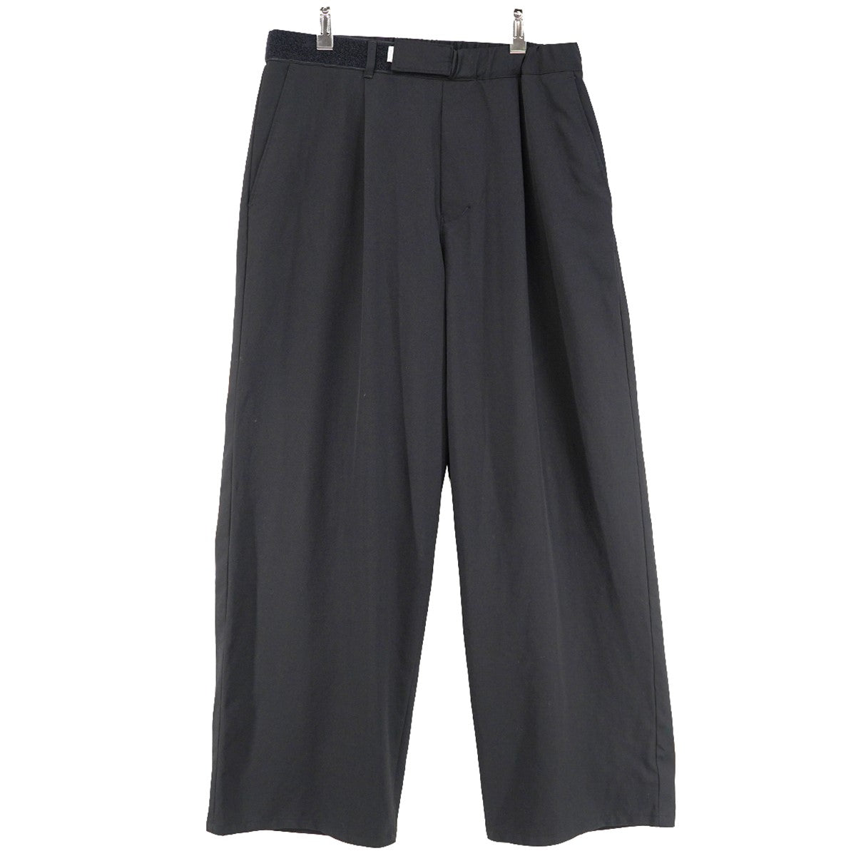 25SS Scale Off Wool Wide Chef Pantsスケール オブ ウール ワイド イージー ベルト シェフ パンツ