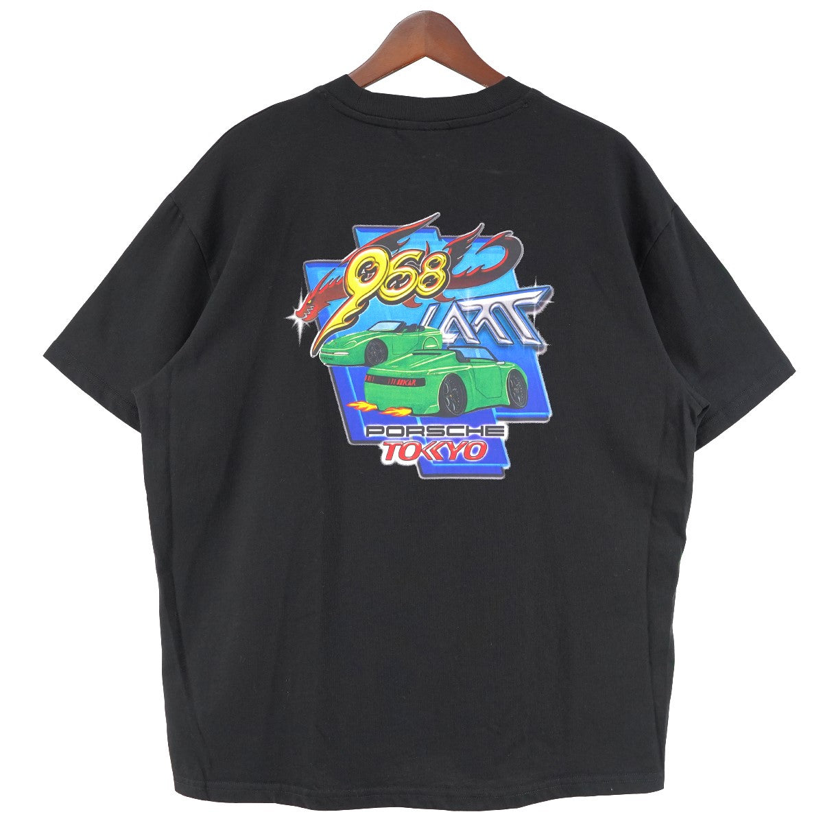 ポルシェ968 30周年記念L’Art de L’Automobile x Porsche Tシャツ ユニセックス - ブラック