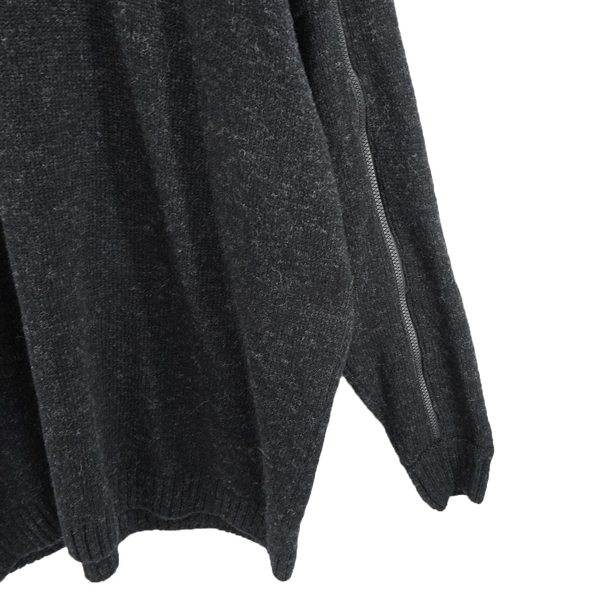24AW 袖ZIPクルーネックニット ロング ジップ セーター
