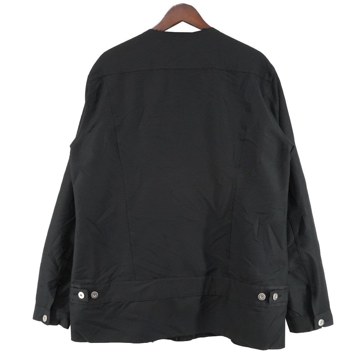 24SS ノーカラー カットオフ デザイン 薄手 ブルゾン ジャケット