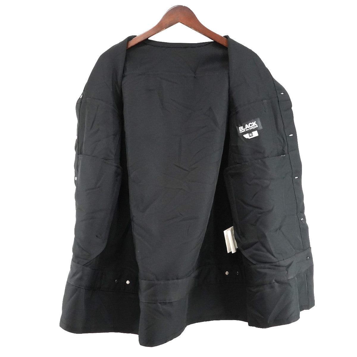 24SS ノーカラー カットオフ デザイン 薄手 ブルゾン ジャケット
