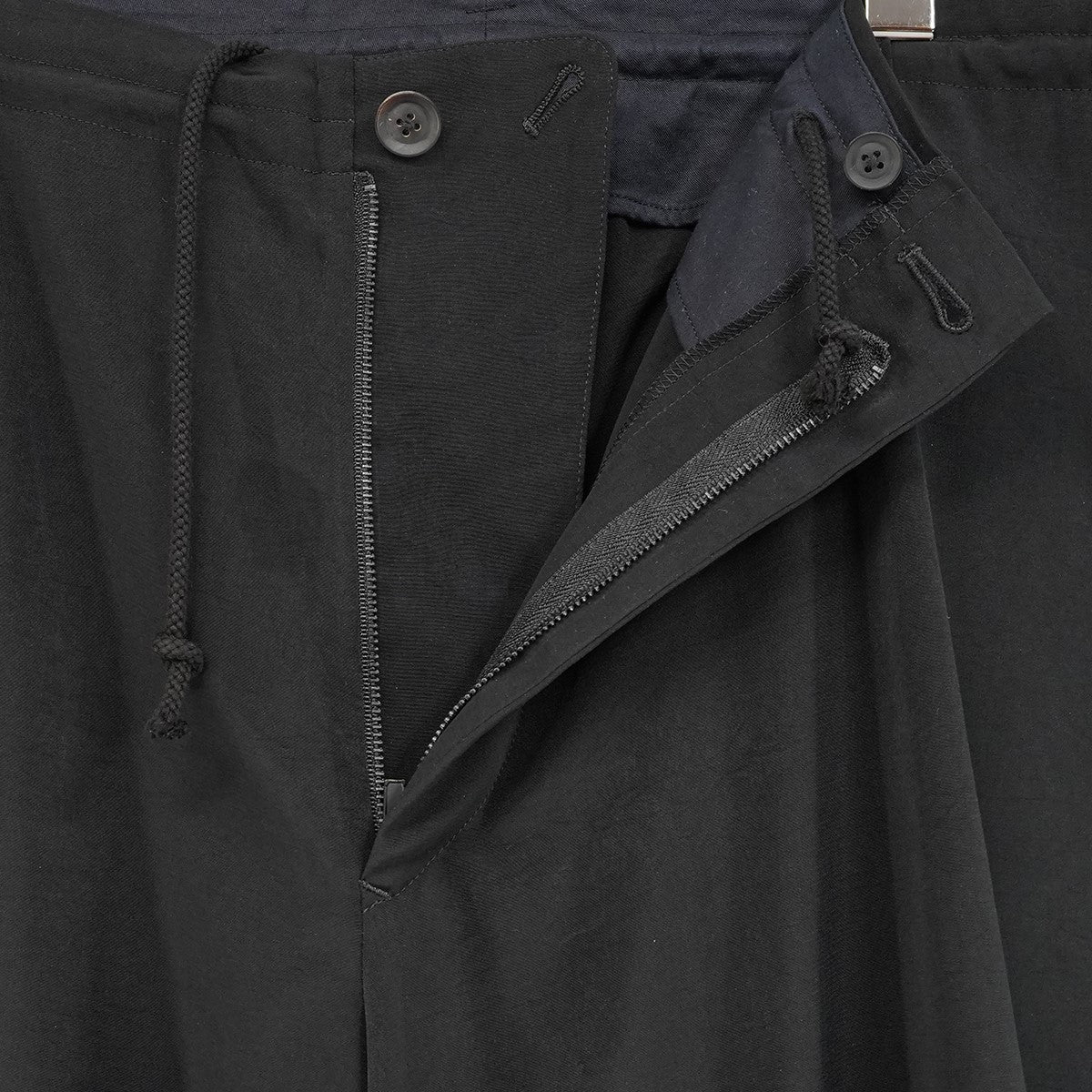 17AW Ｍ-後フラシ裾リブPワイド 裾リブ 通し穴 パンツ