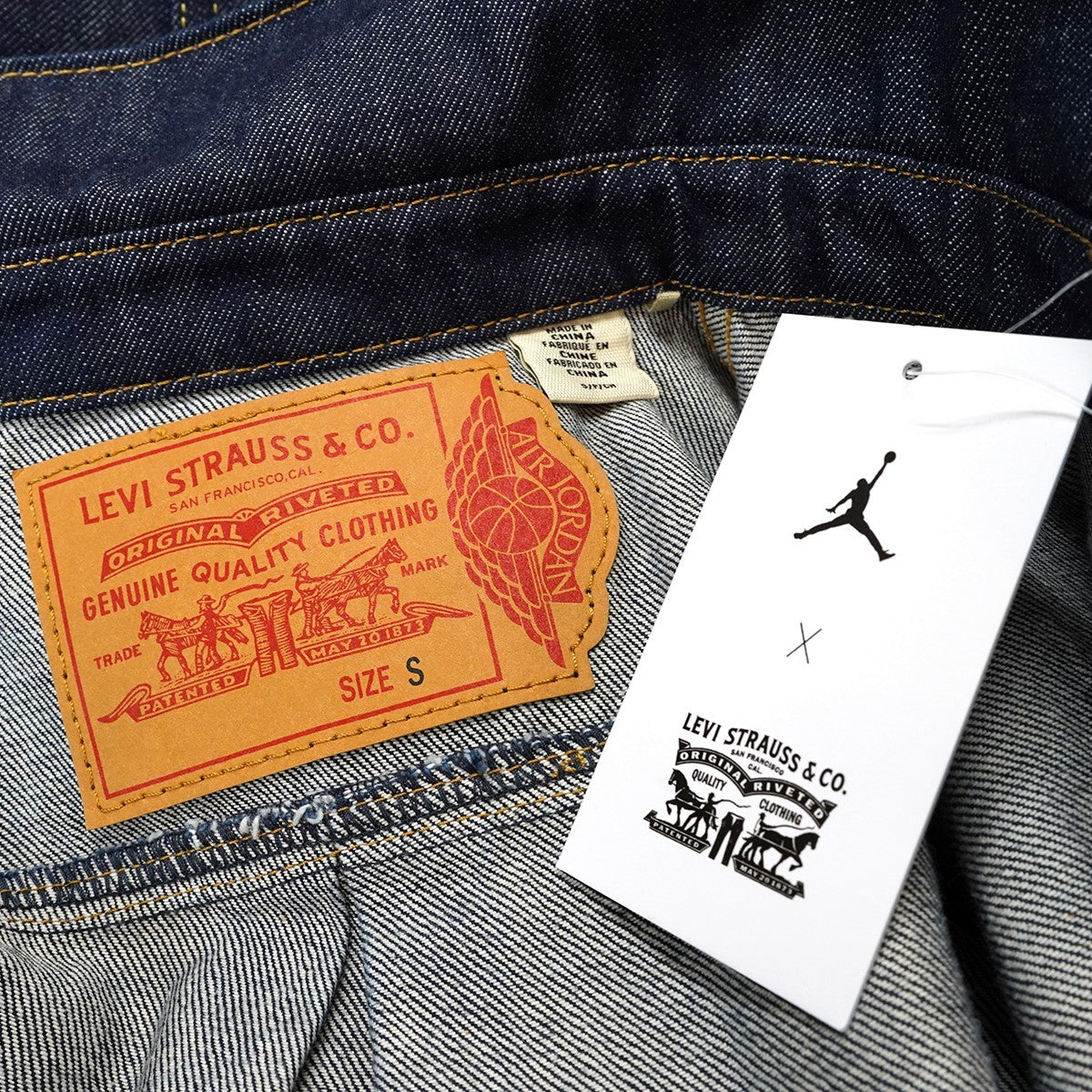 × JORDAN 26SS Overshirt Jacket ジョーダンコラボ12オンスデニム ウイングマーク ロゴ 刻印ボタン オーバーサイズ シャツ ジャケット