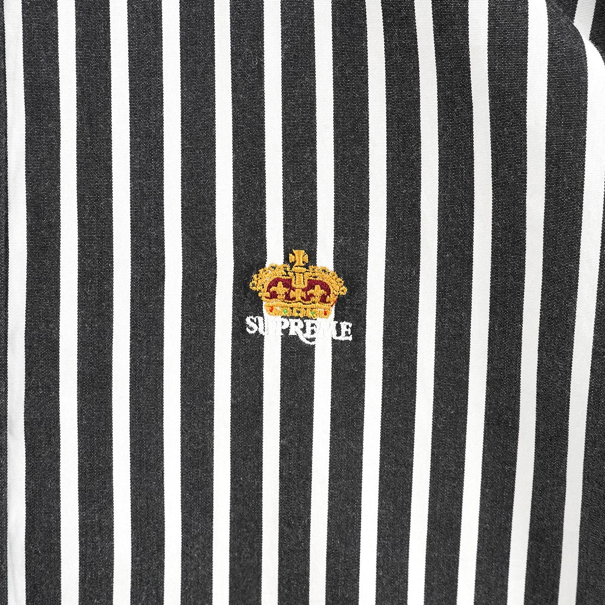 26SS Stripe Shirtストライプ クラウン ロゴ 刺繍 長袖 シャツ