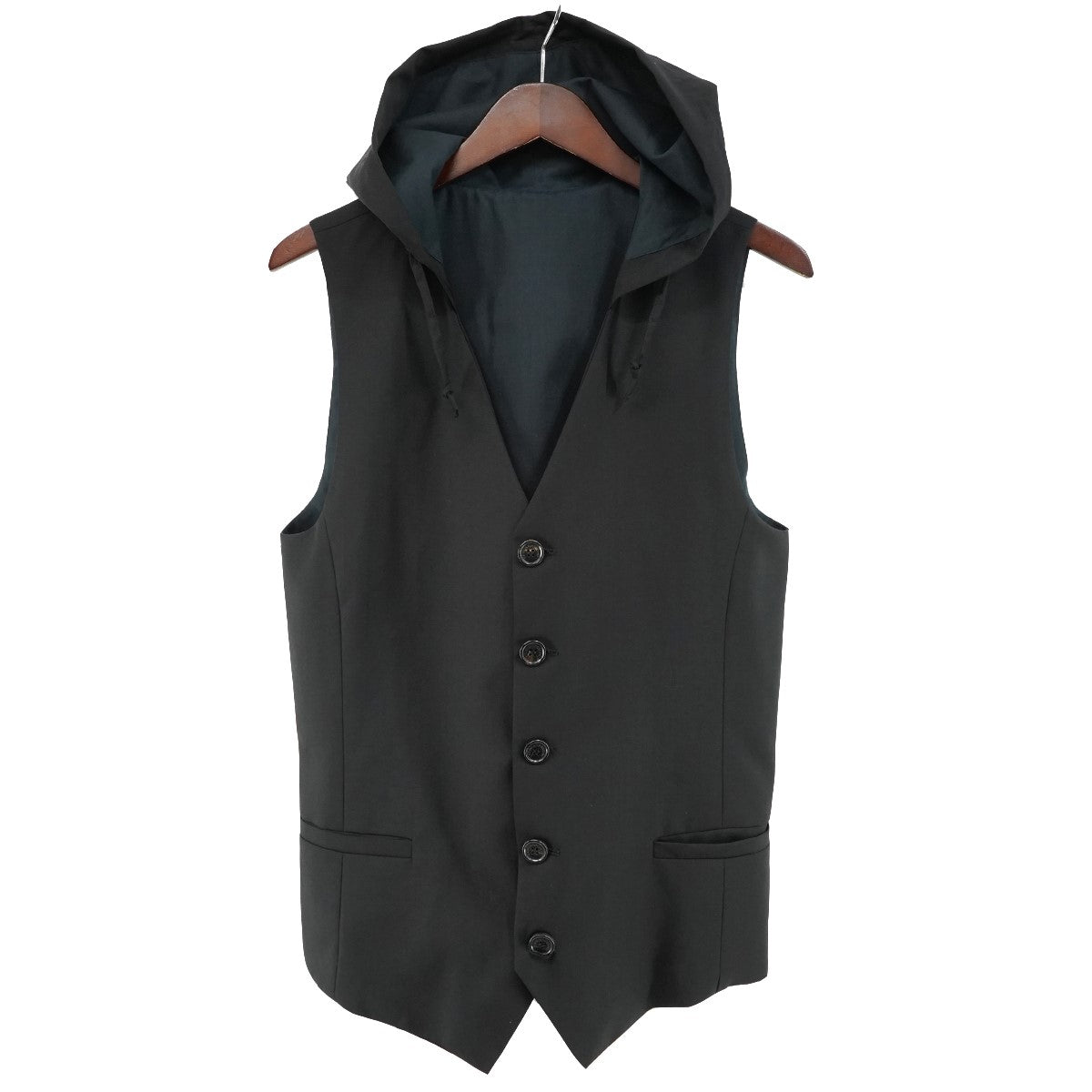 13SS Hooded Vest ／ Hooded Gilet フード付きベストバージンウール テーラードジレ