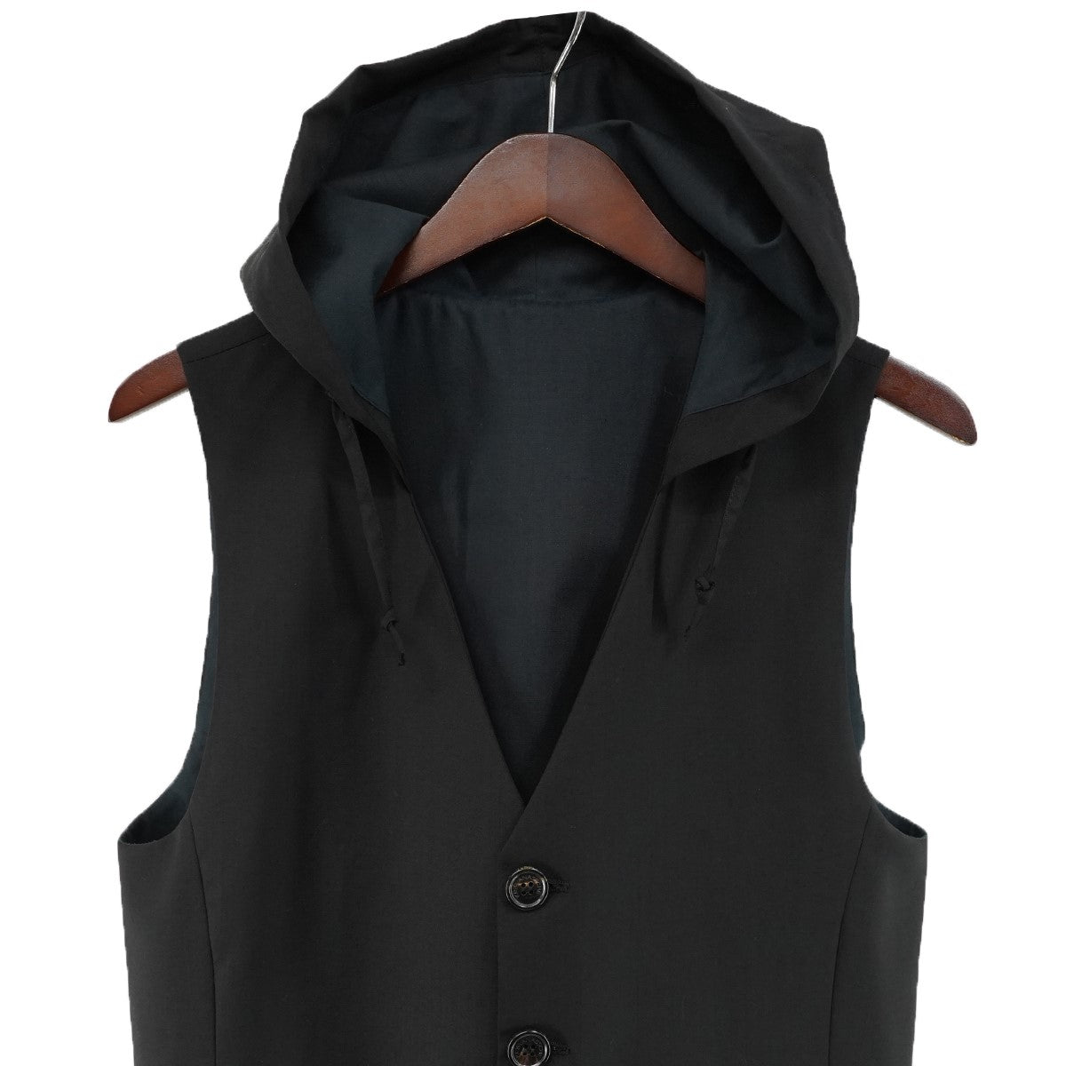 13SS Hooded Vest ／ Hooded Gilet フード付きベストバージンウール テーラードジレ