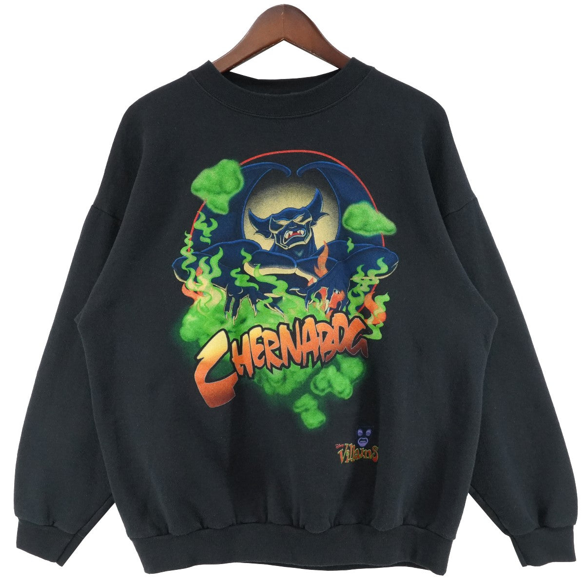 90s Chernabog Villains Double-Sided Sweat ヴィンテージVintage ディズニー ヴィランズ ロゴ チェルナボーグ クルーネック スウェット トレーナー