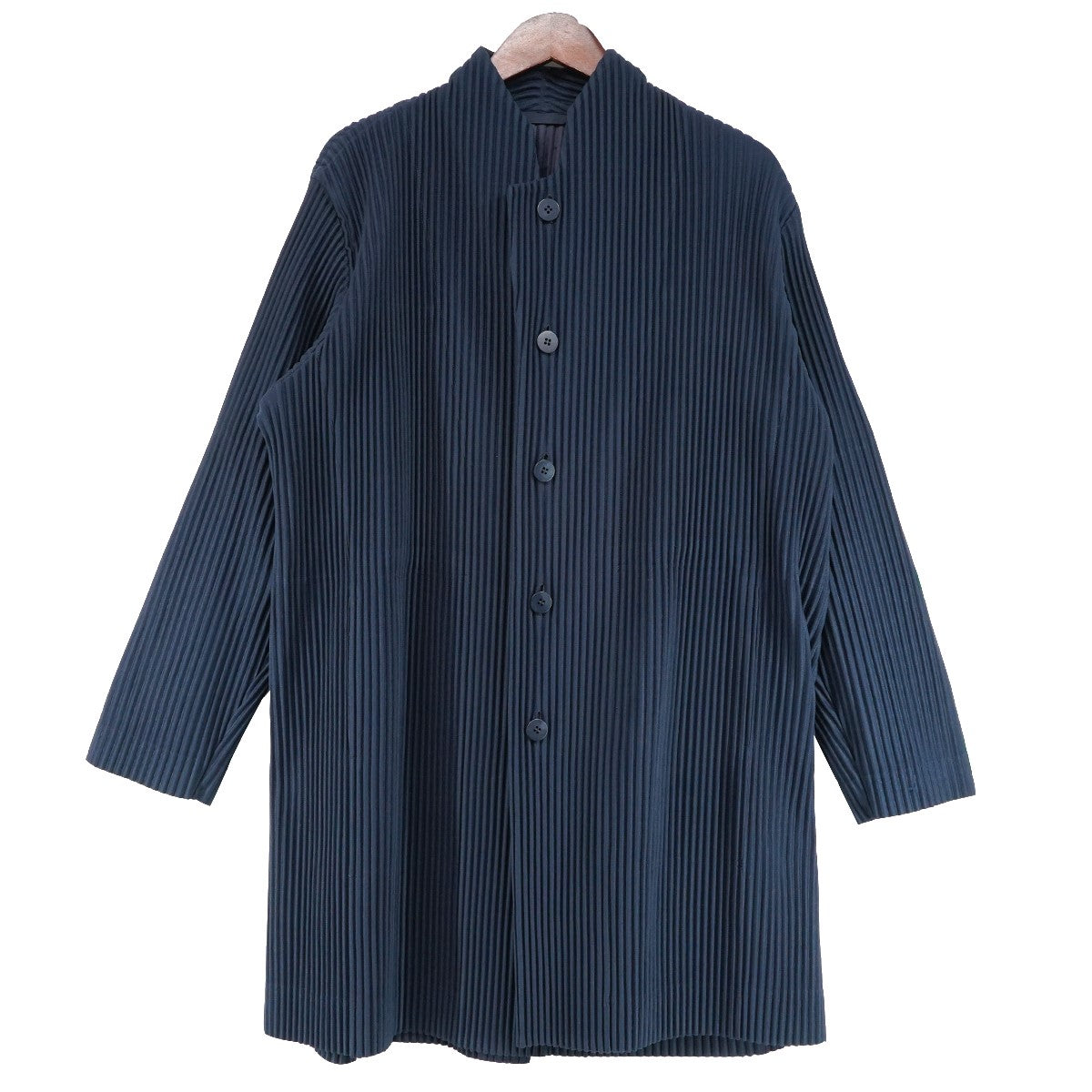 24AW Tailored Pleats 2スタンドカラー テーラード ロング プリーツ ジャケット コート