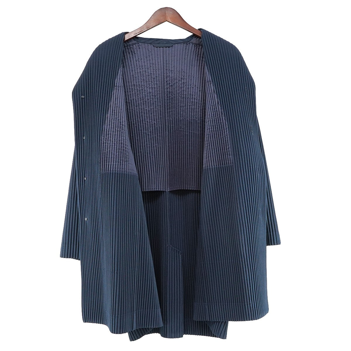 24AW Tailored Pleats 2スタンドカラー テーラード ロング プリーツ ジャケット コート