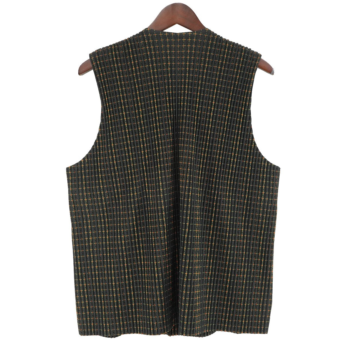 23AW RANDOM PLAID VESTランダム プレイド チェック プリーツ ベスト