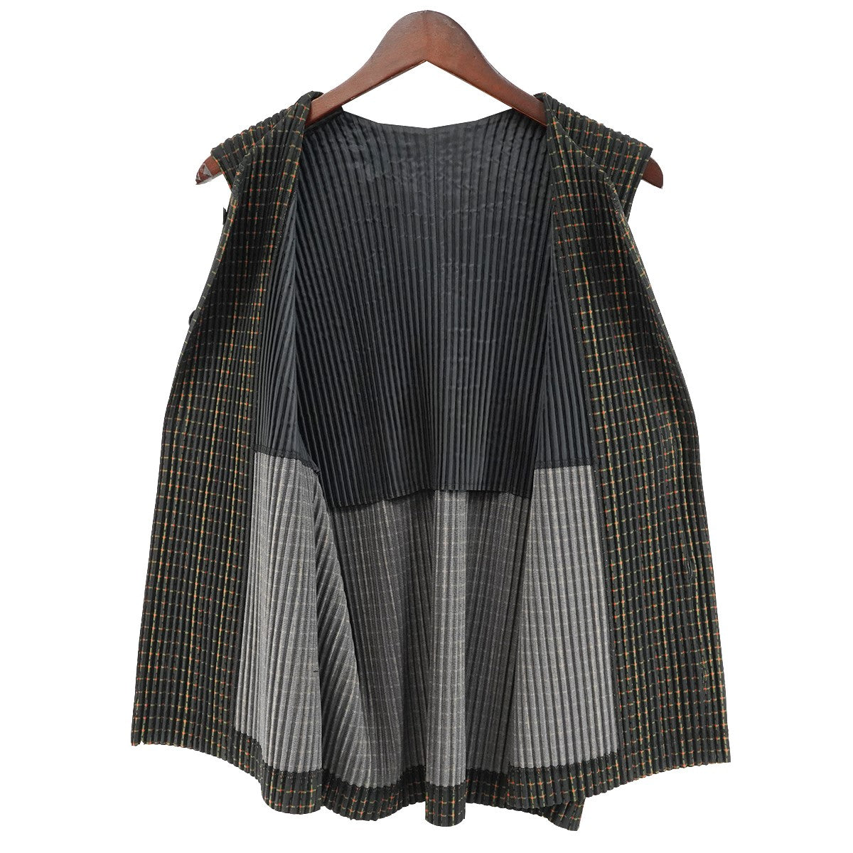 23AW RANDOM PLAID VESTランダム プレイド チェック プリーツ ベスト