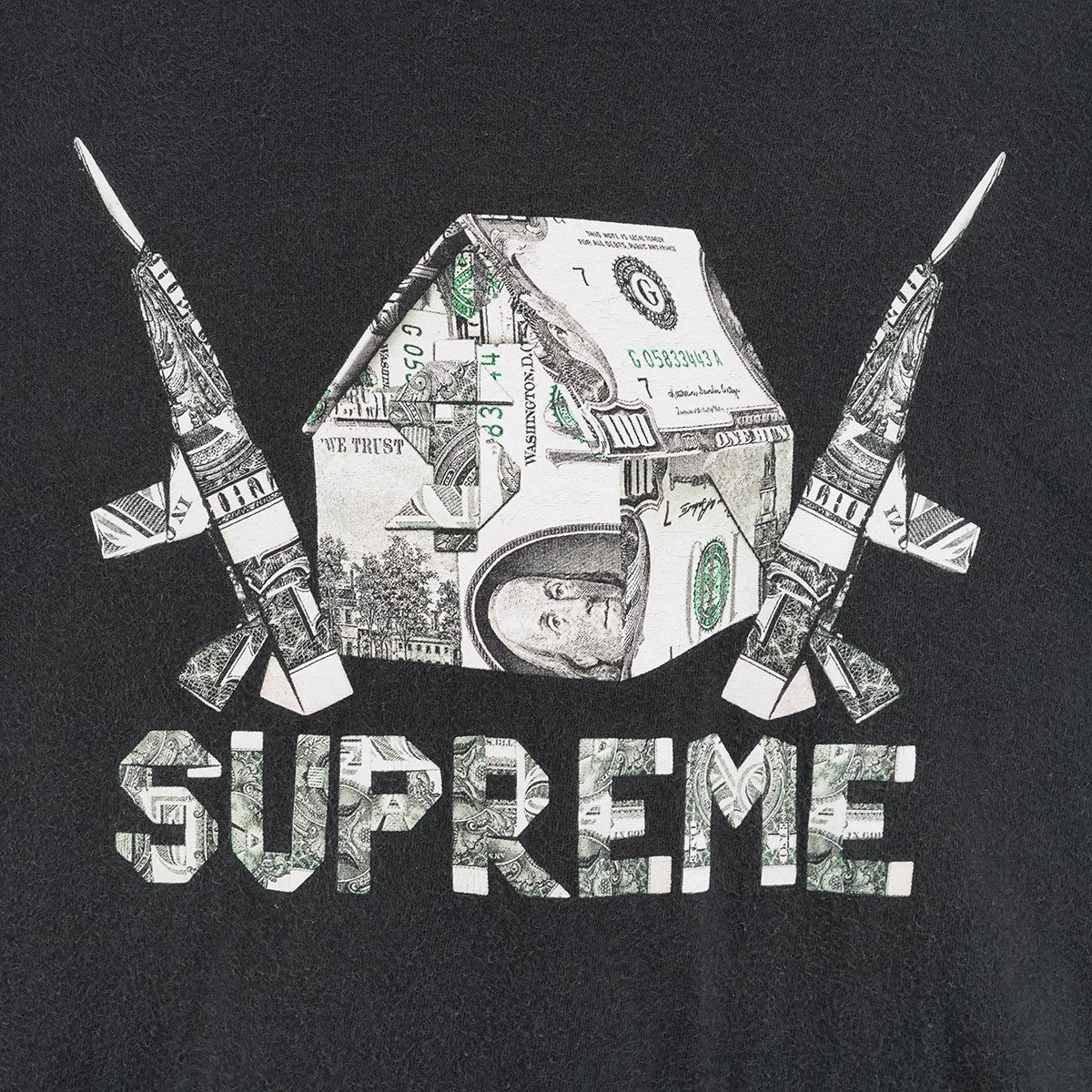 26SS Origami Tee ロゴ オリガミ折り紙 ドル紙幣 ハウス アサルトライフル プリント Tシャツ