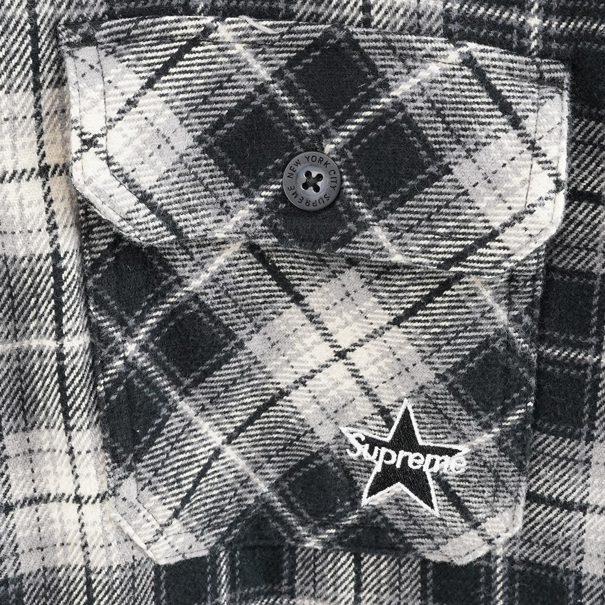 25AW Thermal Lined Zip Up Flannel Shirtスター ロゴ サーマル ラインド ジップアップ フランネル チェック シャツ