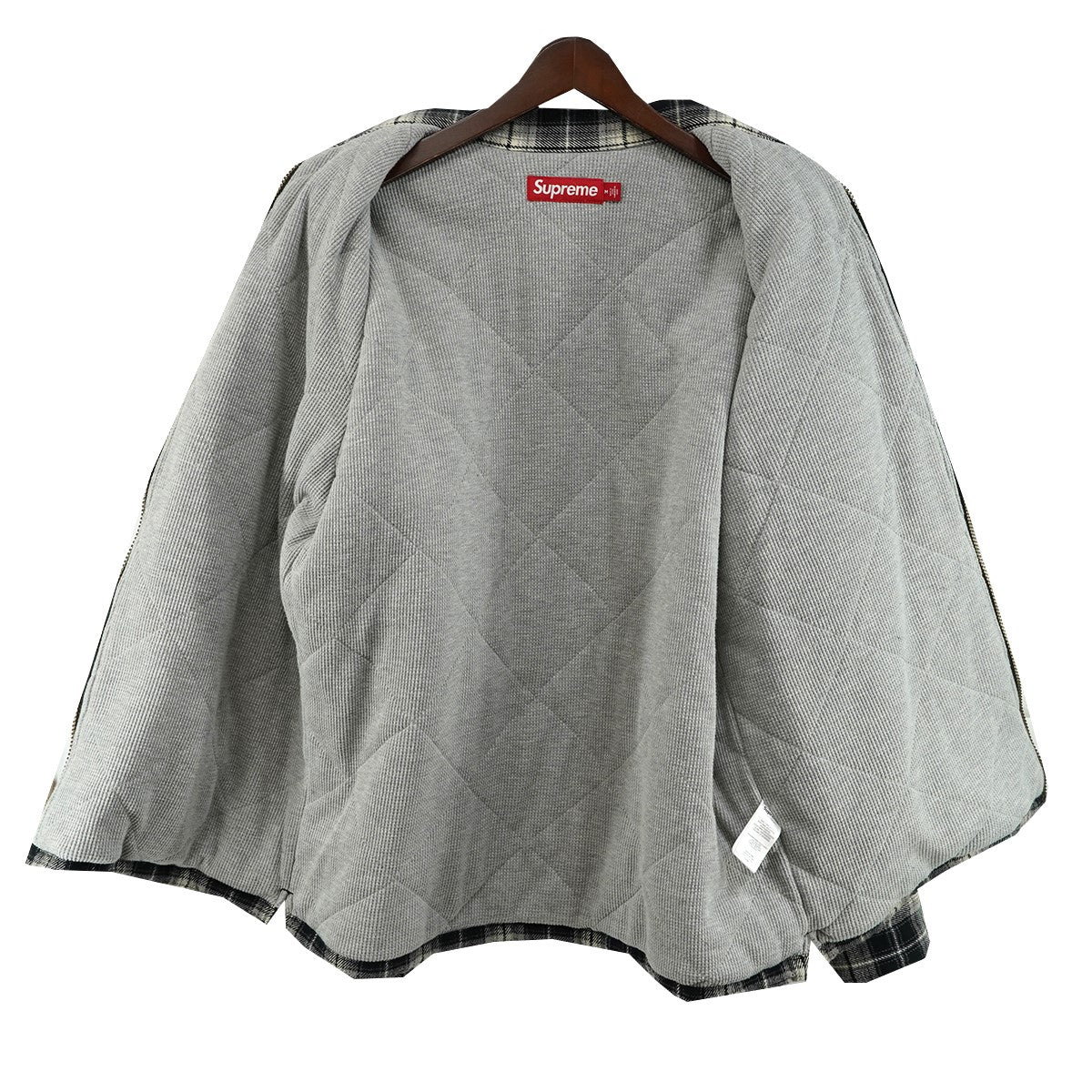25AW Thermal Lined Zip Up Flannel Shirtスター ロゴ サーマル ラインド ジップアップ フランネル チェック シャツ