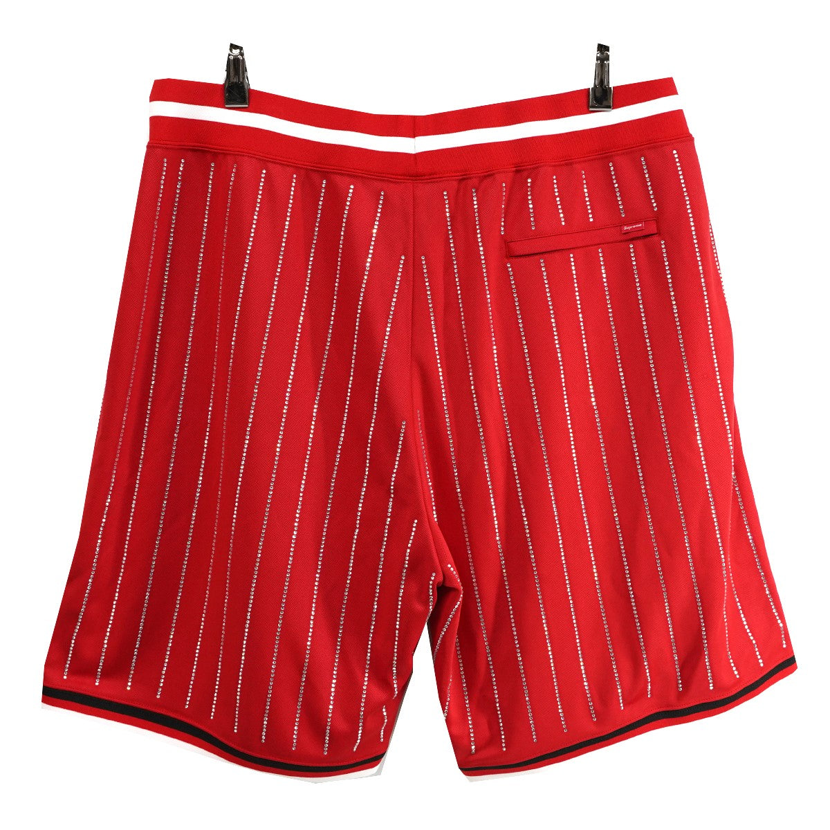 22SS Rhinestone Stripe Basketball Shortロゴ ラインストーン ストライプ イージー バスケットボール ショーツ ハーフパンツ