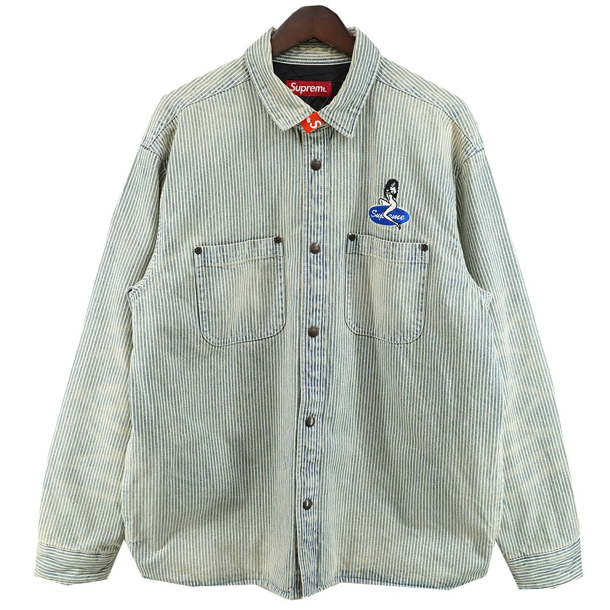 26SS Quilted Lined Denim Snap Shirtピンナップガール ロゴ パッチ キルティング キルテッド ラインド デニムスナップ シャツ
