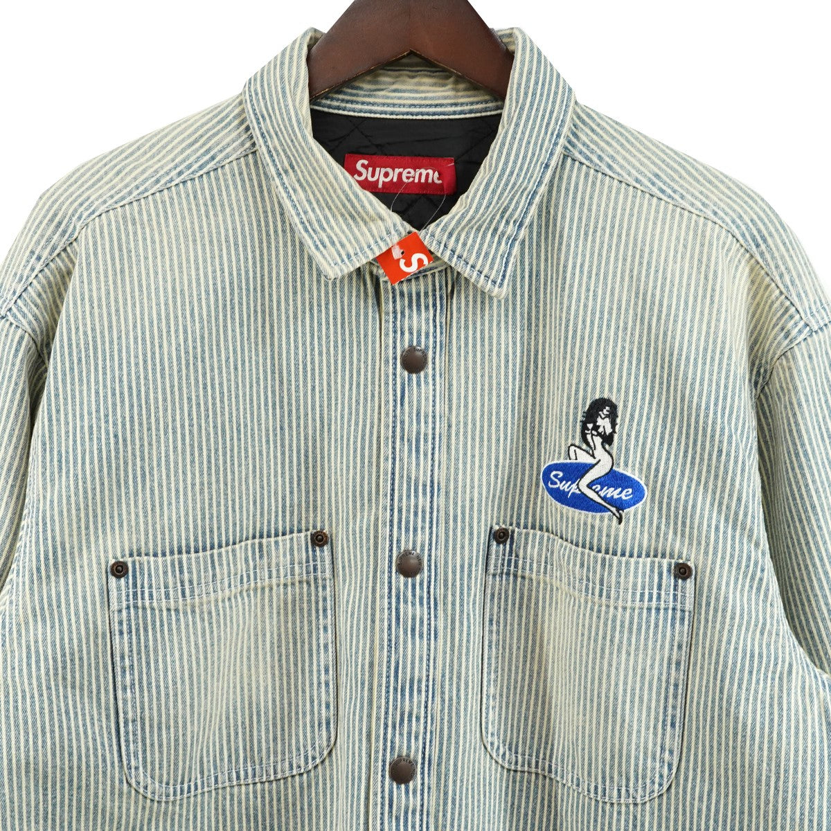 26SS Quilted Lined Denim Snap Shirtピンナップガール ロゴ パッチ キルティング キルテッド ラインド デニムスナップ シャツ