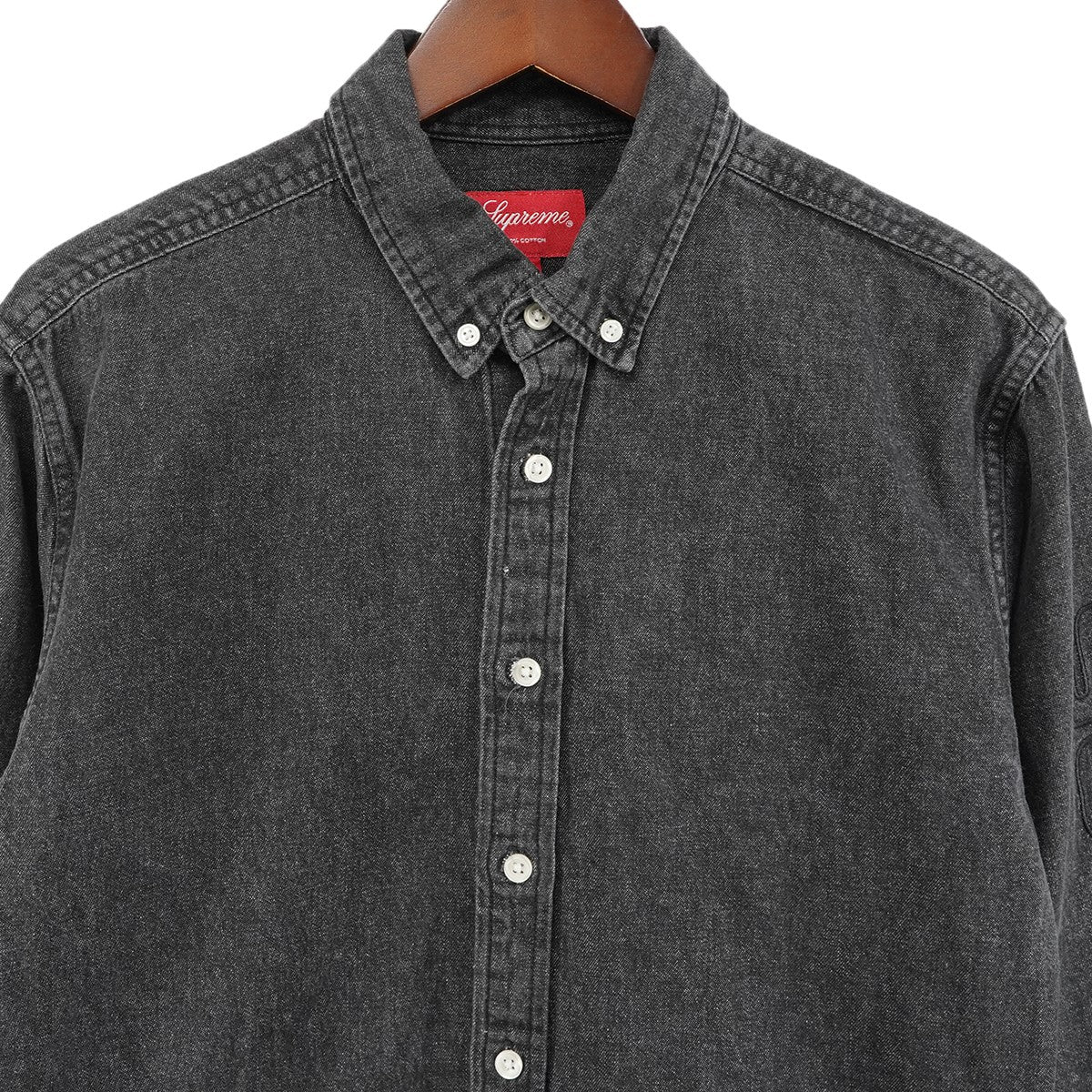 18SS Denim Shirt 左袖 アームロゴデニムシャツ