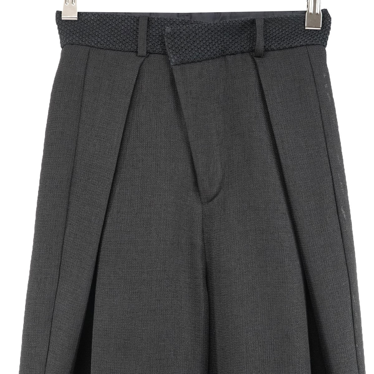 24SS Asymmetric Front Mesh Trousersメッシュ ワイド トラウザース パンツ